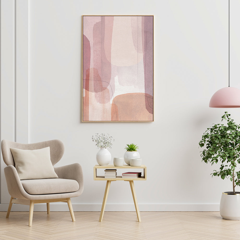 wall-art-print-canvas-poster-framed-Painted Curves Pink, Style B-by-Dear Musketeer Studio-Gioia Wall Art