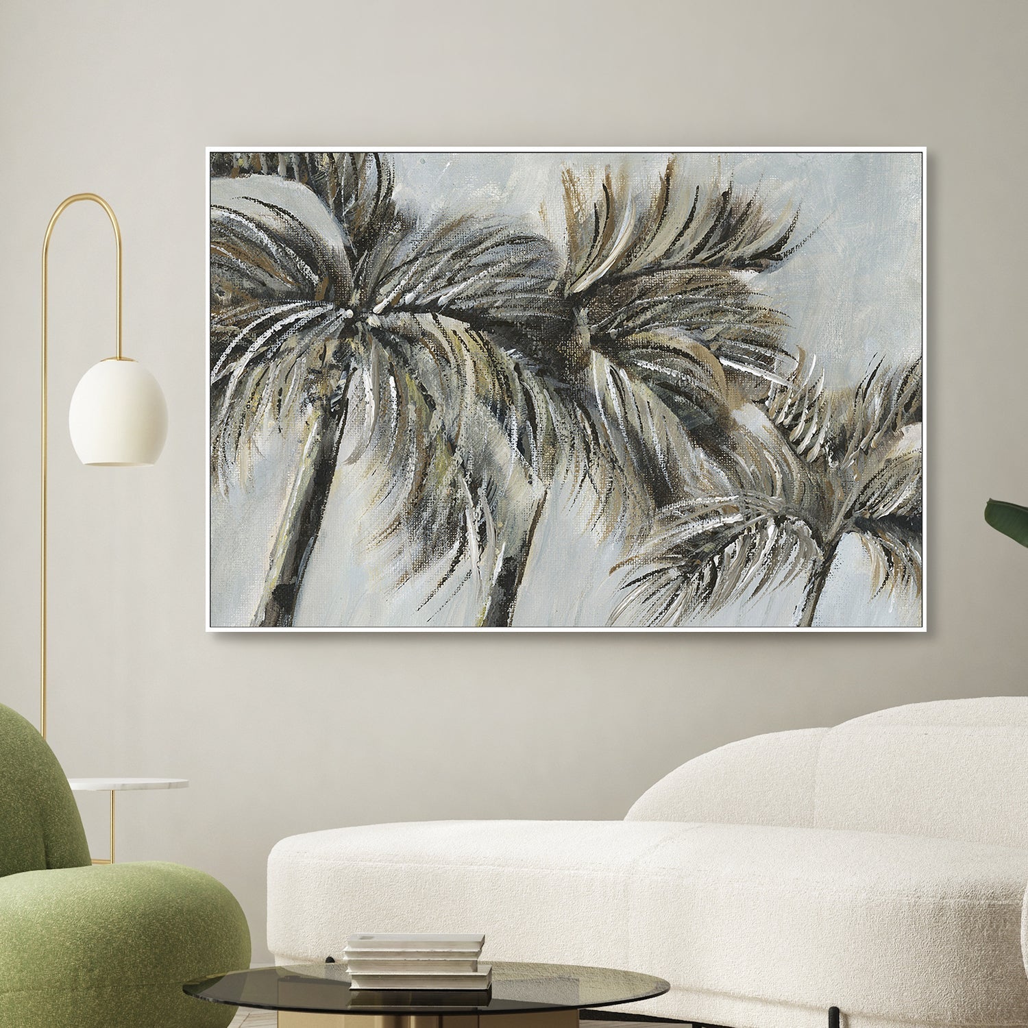 wall-art-print-canvas-poster-framed-Painterly Palm, Style B-2