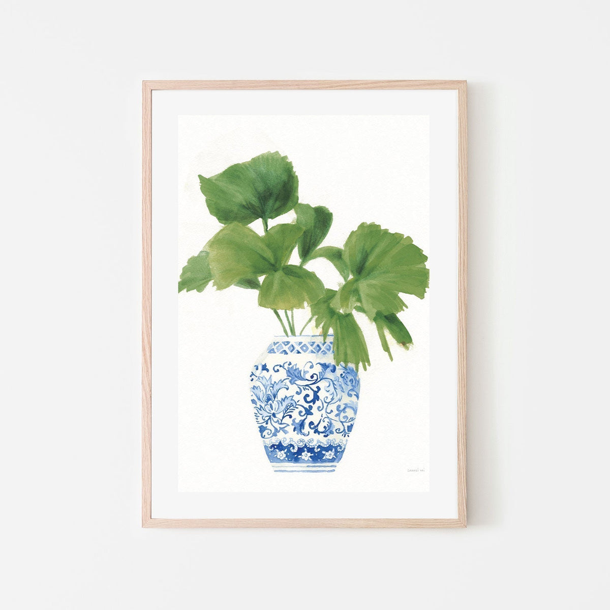 wall-art-print-canvas-poster-framed-Palm Chinoiserie White, Dark Green, Style A-by-Danhui Nai-Gioia Wall Art