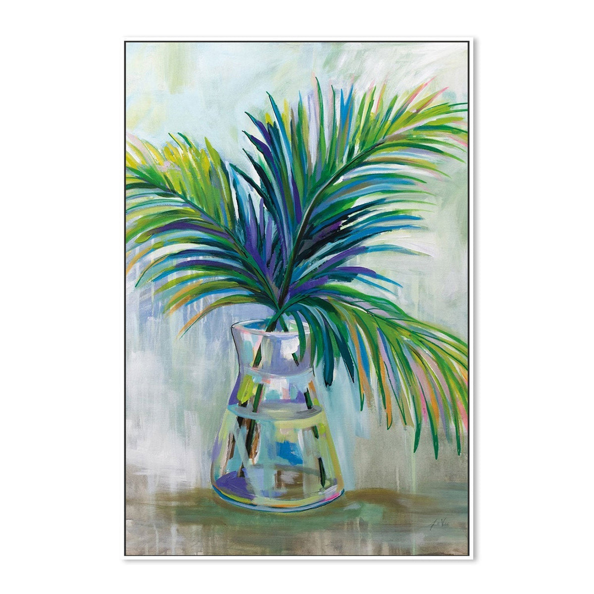 wall-art-print-canvas-poster-framed-Palm Leaves, Style A-by-Jeanette Vertentes-Gioia Wall Art