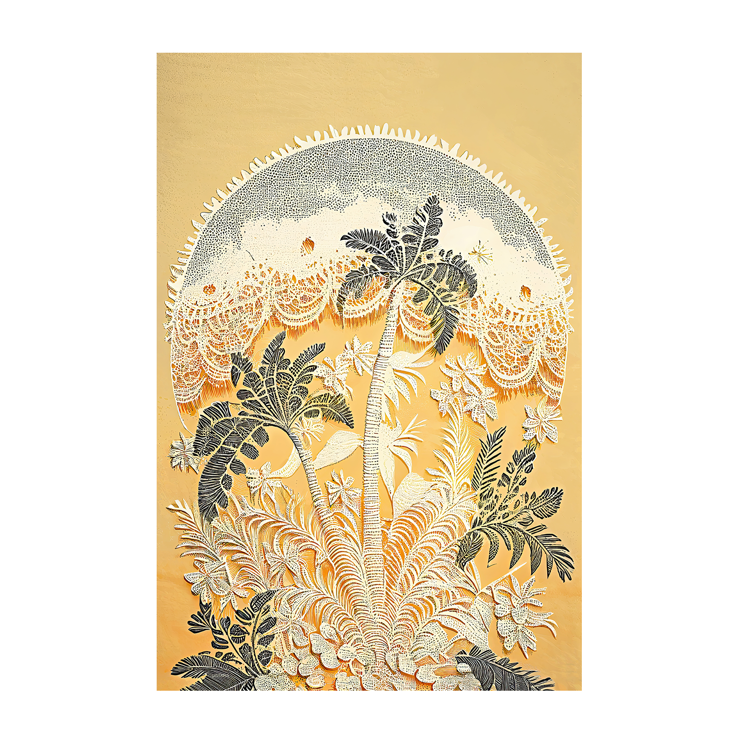 wall-art-print-canvas-poster-framed-Palm, Sunset and Sea, Set of 3 By Unratio , By Unratio-7