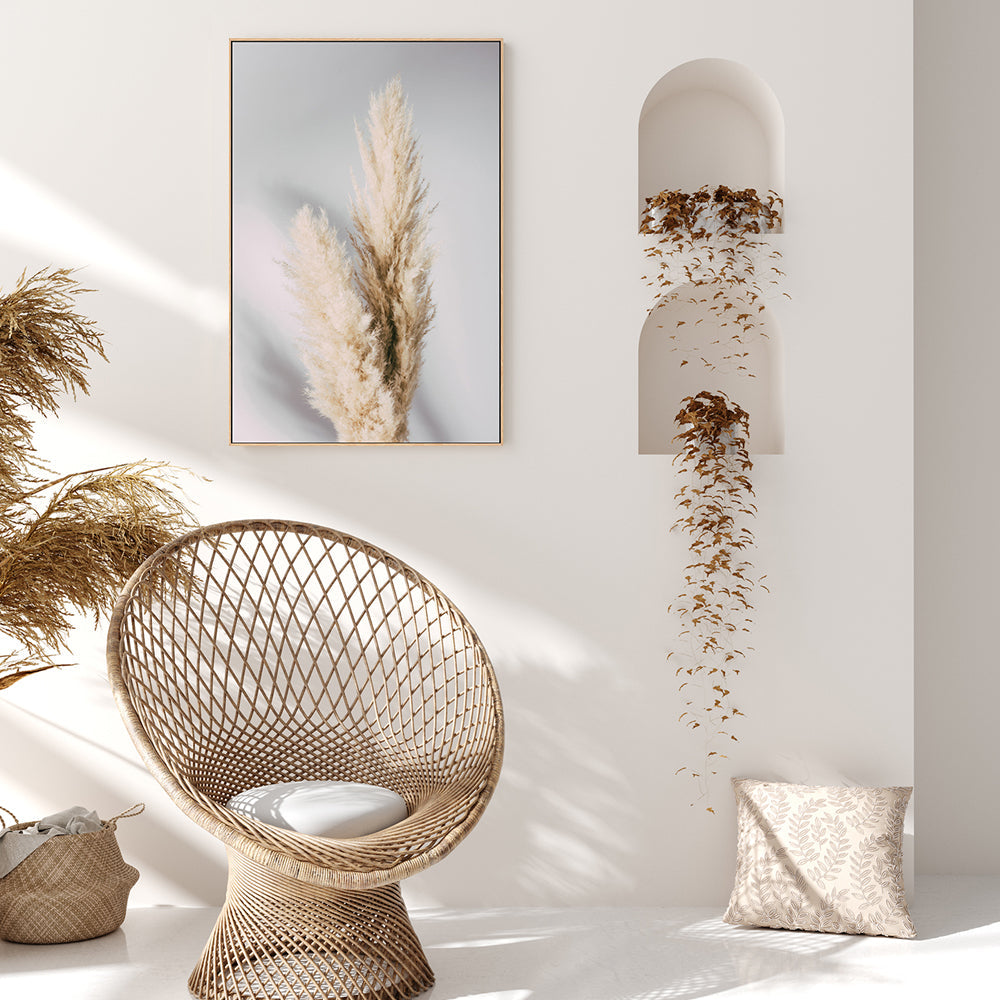 Pampas Grass Grey-Gioia-Prints-Framed-Canvas-Poster-GIOIA-WALL-ART