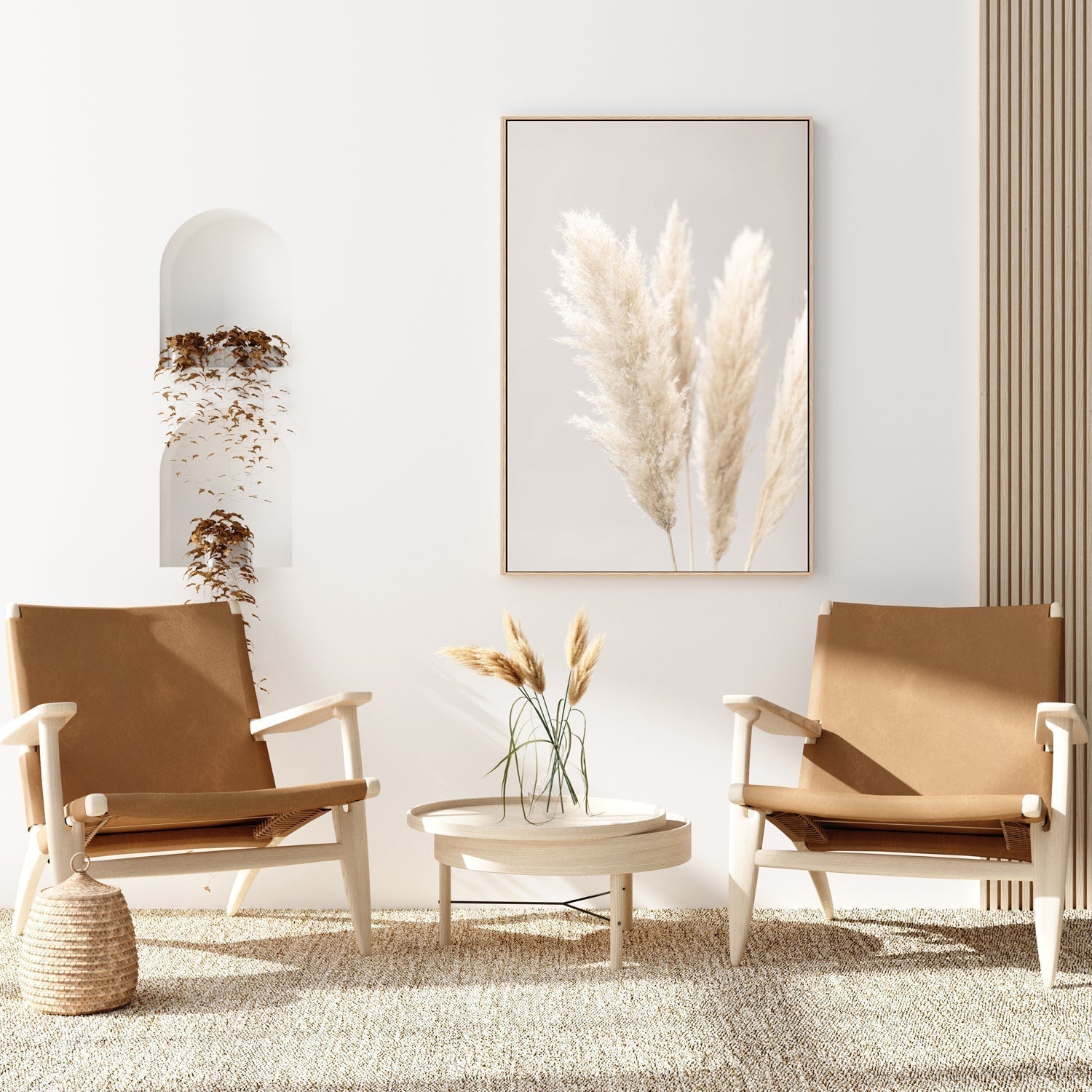 wall-art-print-canvas-poster-framed-Pampas Grass Grey, Style B-by-Plus X Studio-Gioia Wall Art