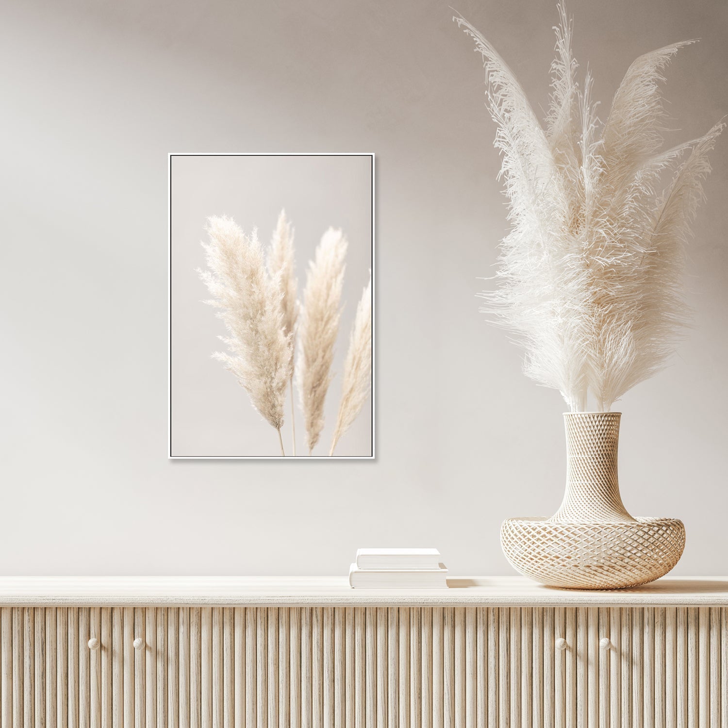 wall-art-print-canvas-poster-framed-Pampas Grass Grey, Style B-by-Plus X Studio-Gioia Wall Art