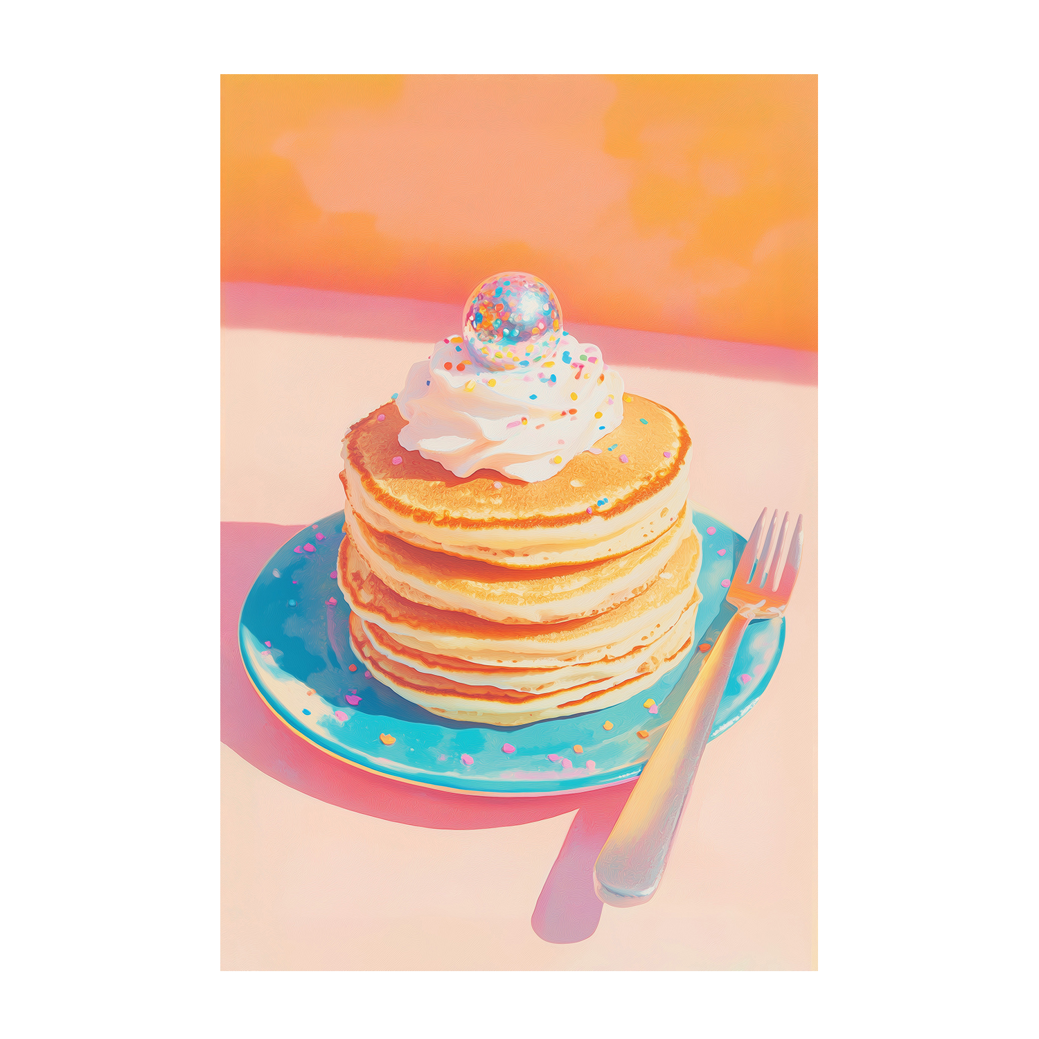 wall-art-print-canvas-poster-framed-Pancake with Disco Ball , By Melloi Art-1