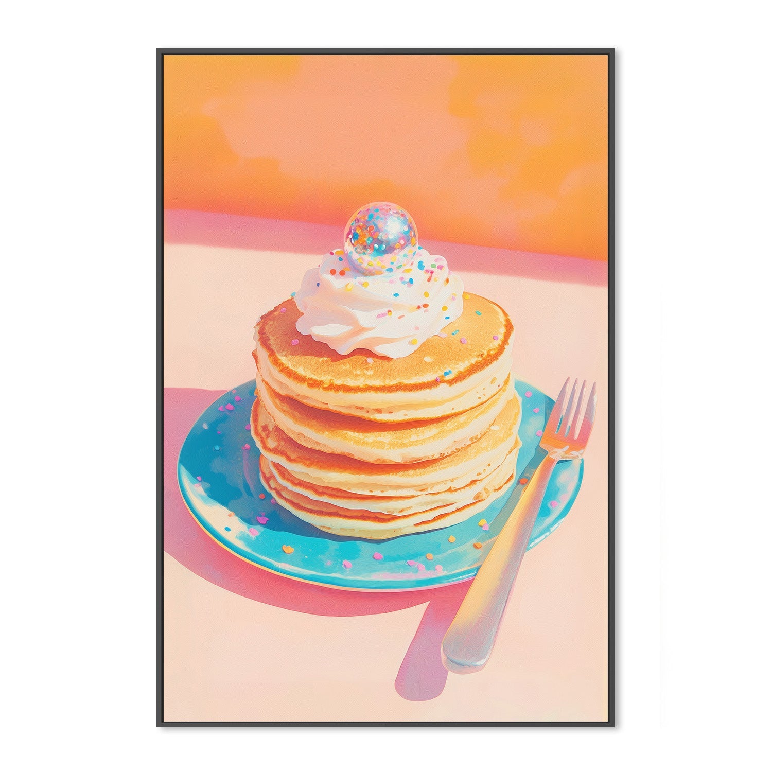 wall-art-print-canvas-poster-framed-Pancake with Disco Ball , By Melloi Art-3