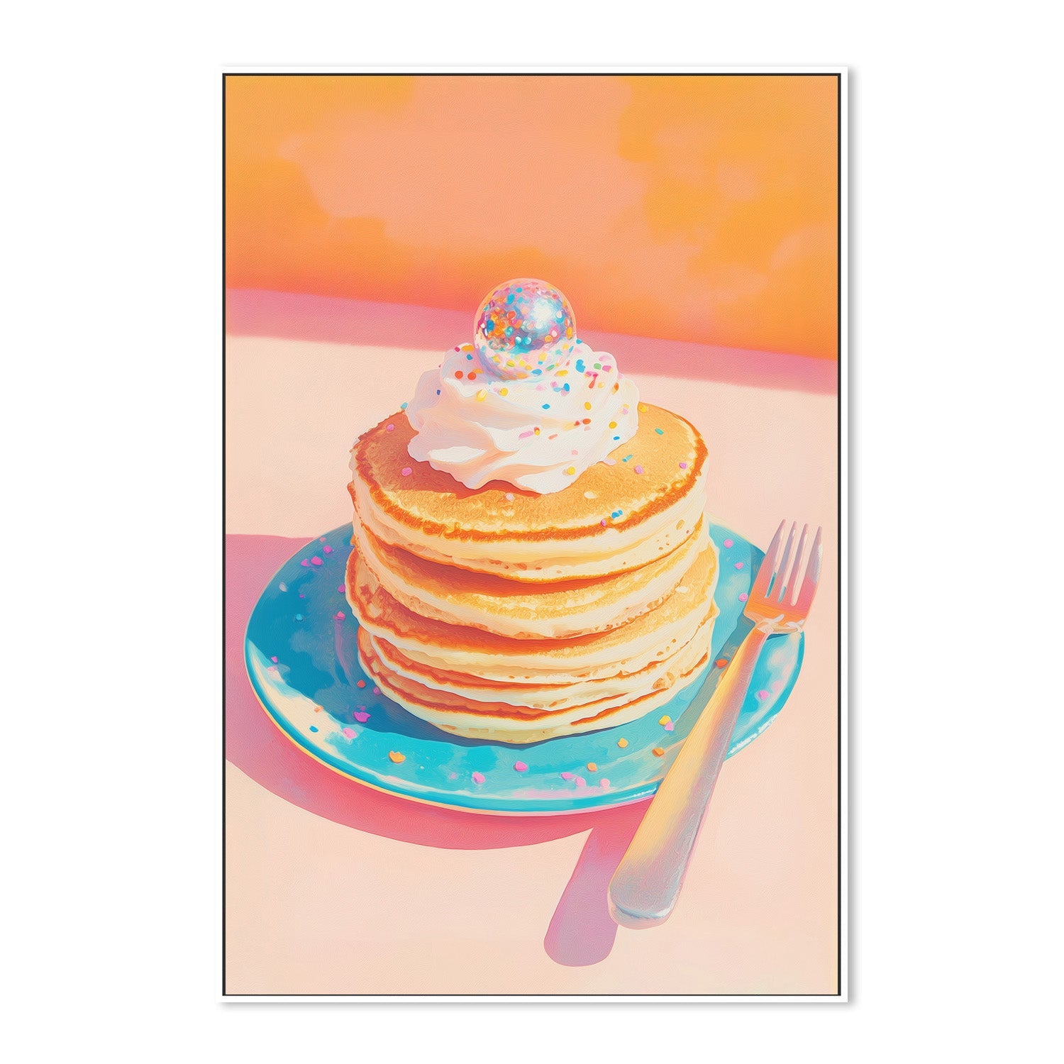 wall-art-print-canvas-poster-framed-Pancake with Disco Ball , By Melloi Art-5