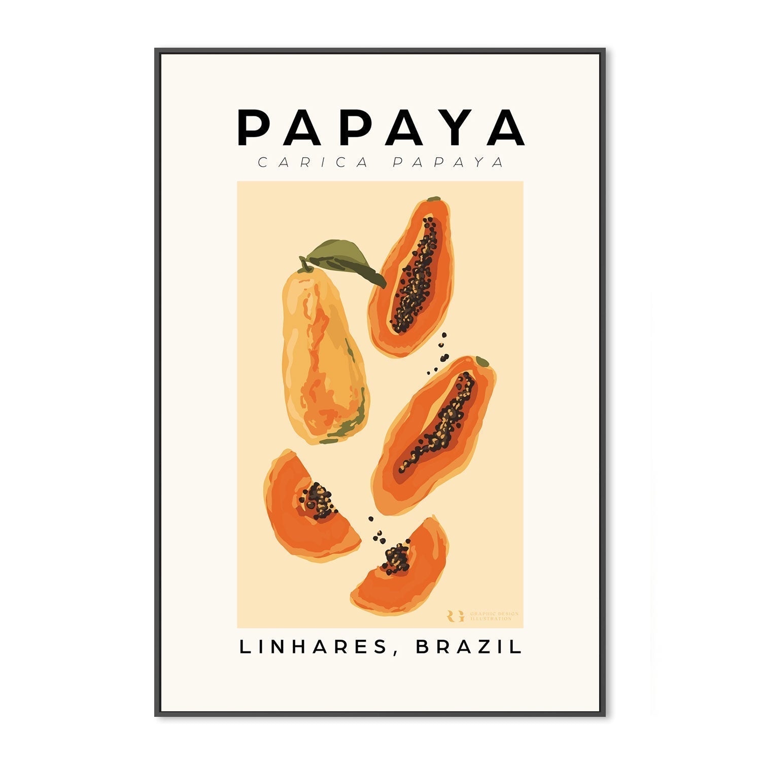 wall-art-print-canvas-poster-framed-Papaya-by-Rosalyn Gray-Gioia Wall Art