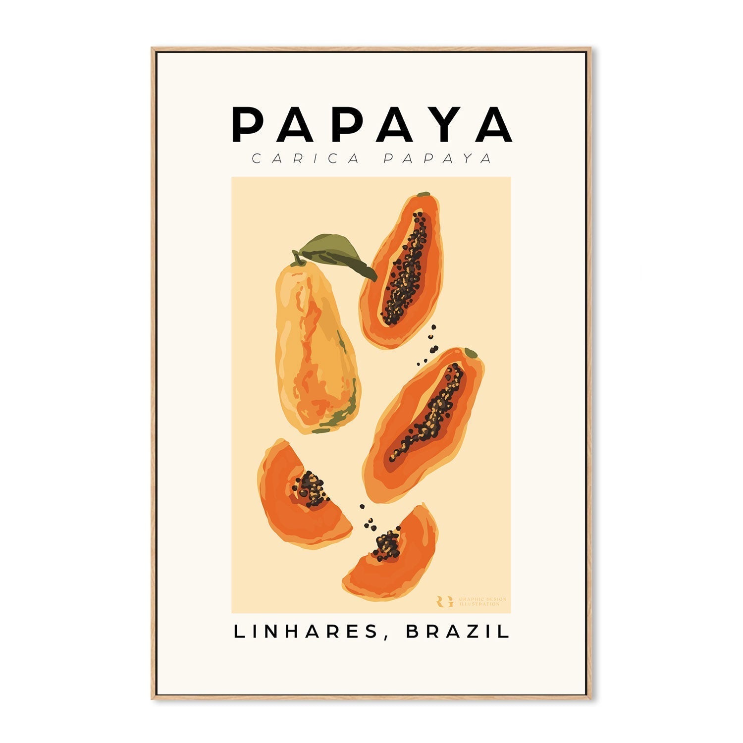 wall-art-print-canvas-poster-framed-Papaya-by-Rosalyn Gray-Gioia Wall Art