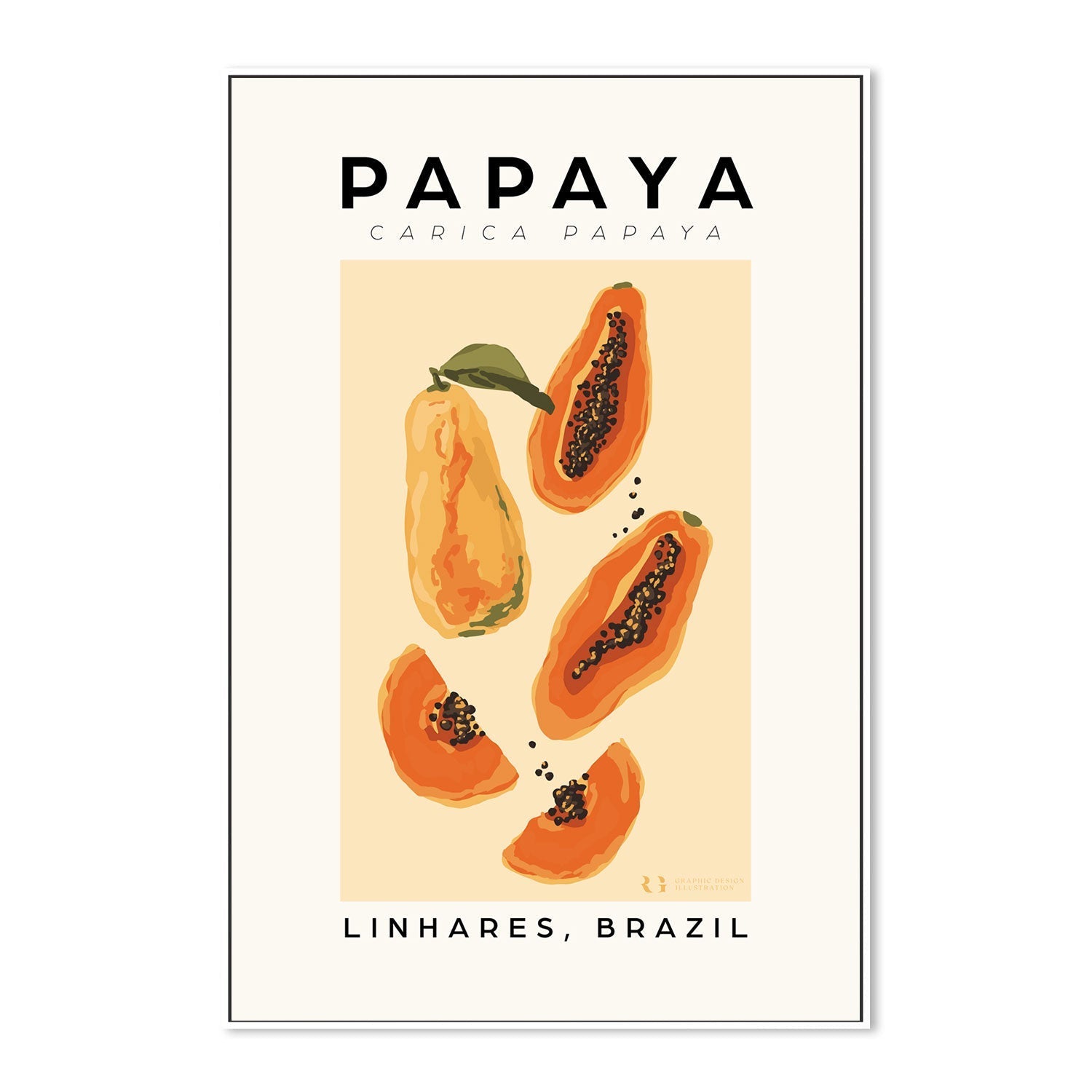 wall-art-print-canvas-poster-framed-Papaya-by-Rosalyn Gray-Gioia Wall Art