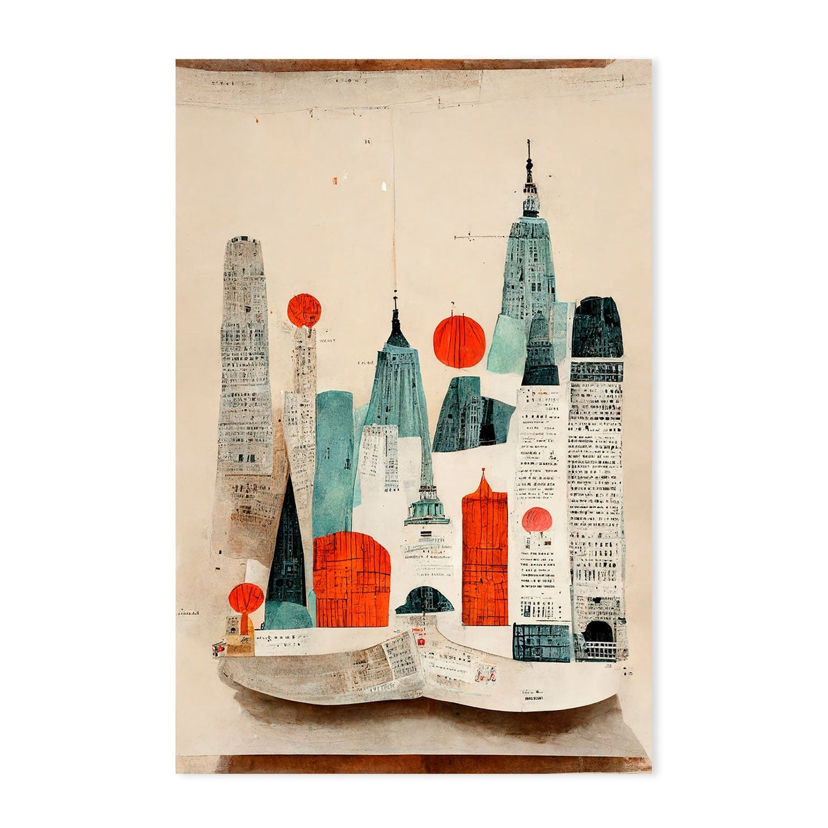 wall-art-print-canvas-poster-framed-Paper City Formula, Set Of 2 , By Treechild-GIOIA-WALL-ART