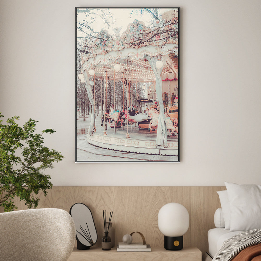 wall-art-print-canvas-poster-framed-Paris Carousel, Style A , By Pictufy-2