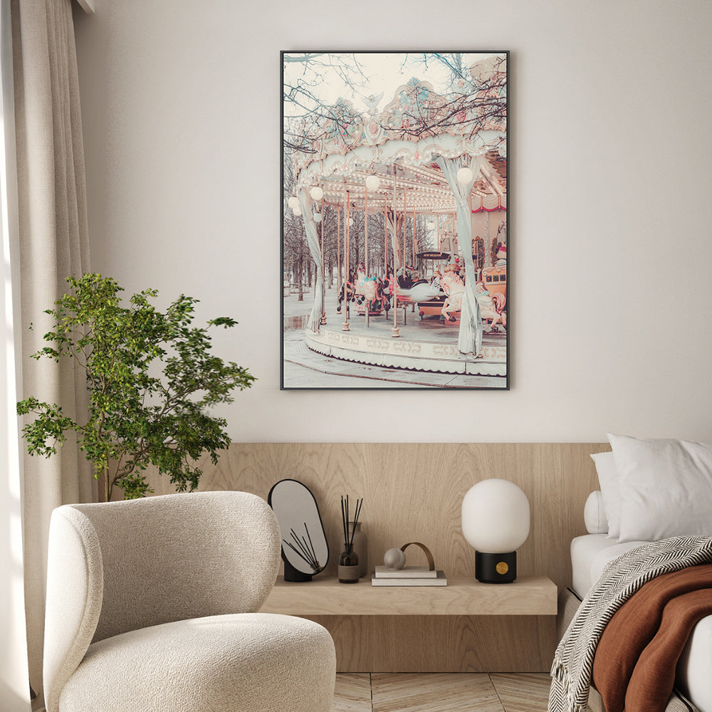 wall-art-print-canvas-poster-framed-Paris Carousel, Style A , By Pictufy-7