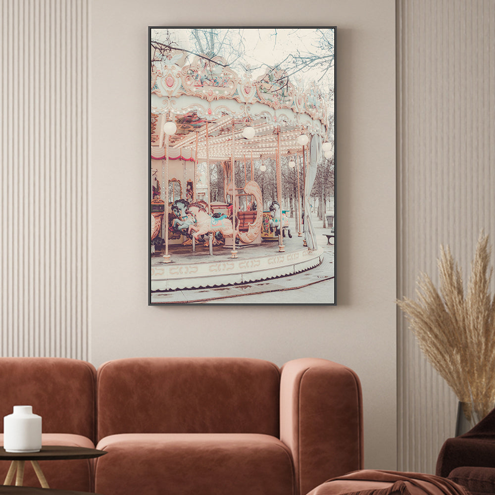 wall-art-print-canvas-poster-framed-Paris Carousel, Style B , By Pictufy-2