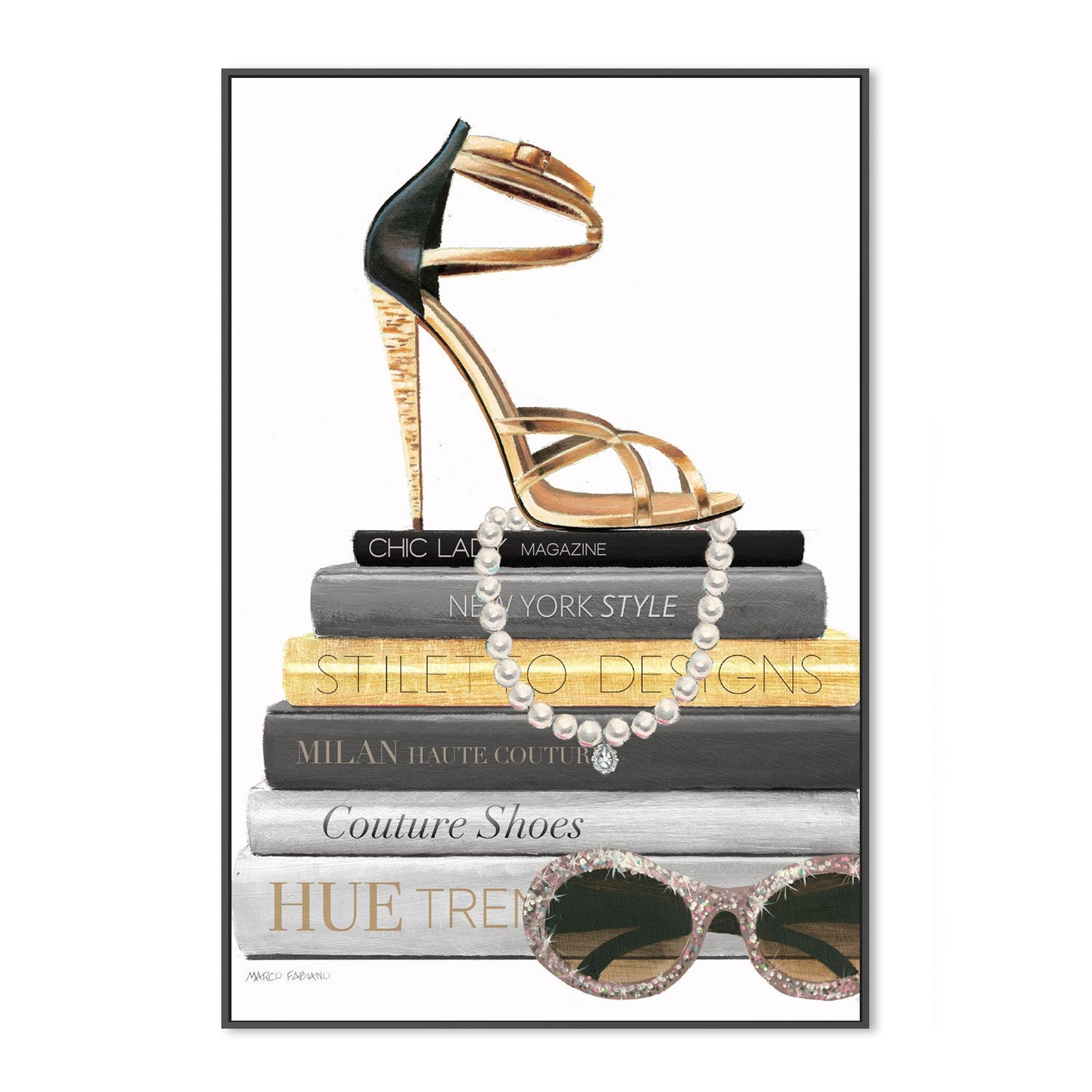 wall-art-print-canvas-poster-framed-Paris Style Gold, Style A-3