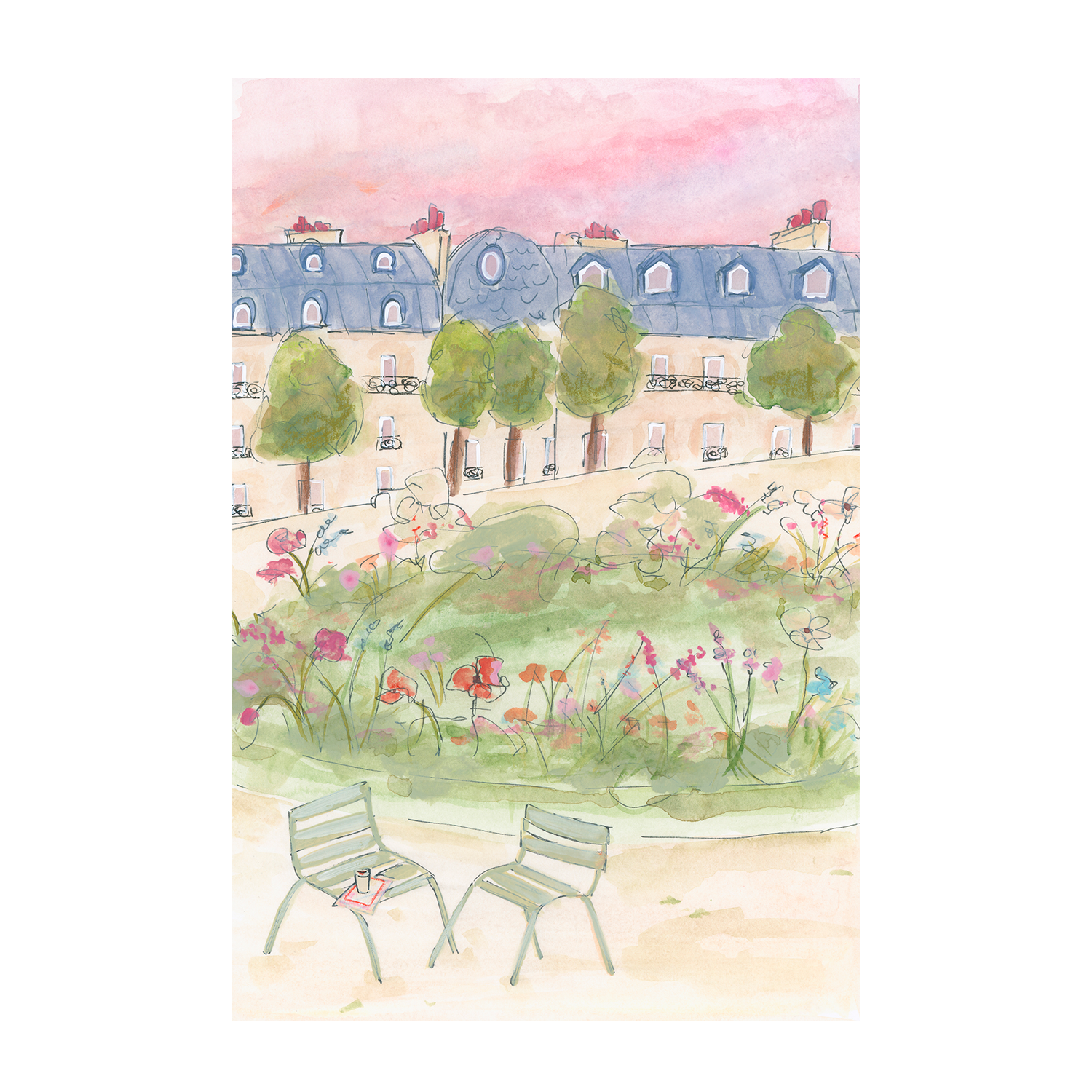 wall-art-print-canvas-poster-framed-Parisian Garden , By Katharina Puritscher-1