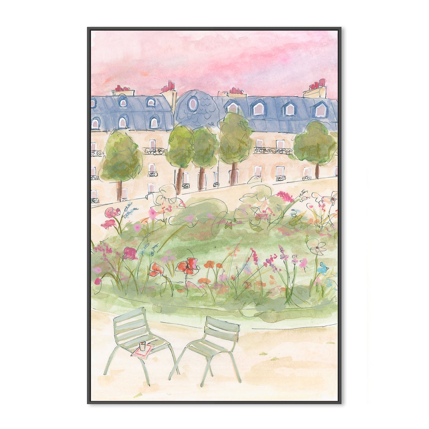 wall-art-print-canvas-poster-framed-Parisian Garden , By Katharina Puritscher-3