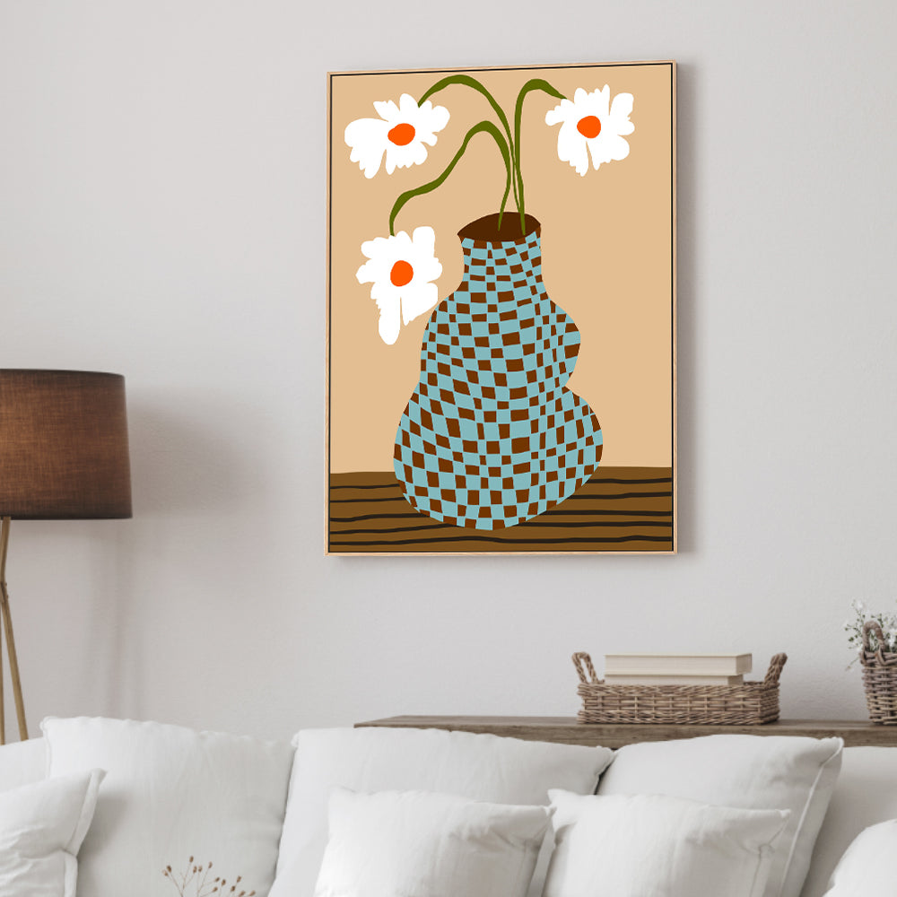 wall-art-print-canvas-poster-framed-Party Floral Pottery , By Miho Art Studio-2