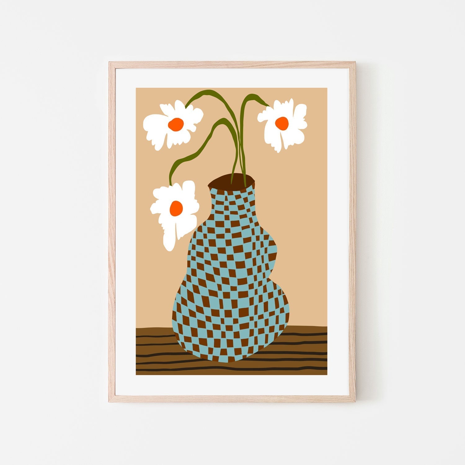 wall-art-print-canvas-poster-framed-Party Floral Pottery , By Miho Art Studio-6