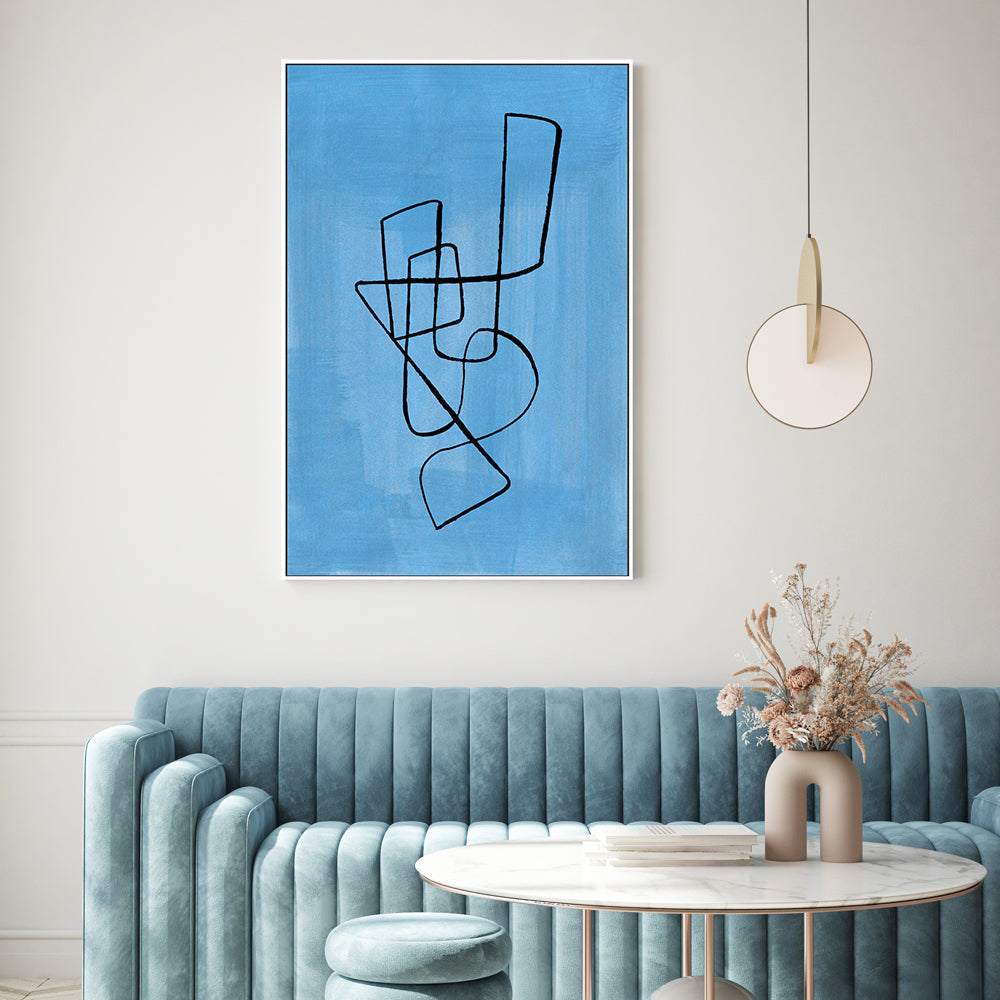 wall-art-print-canvas-poster-framed-Pastel Blue Circuit , By Ejaaz Haniff-GIOIA-WALL-ART