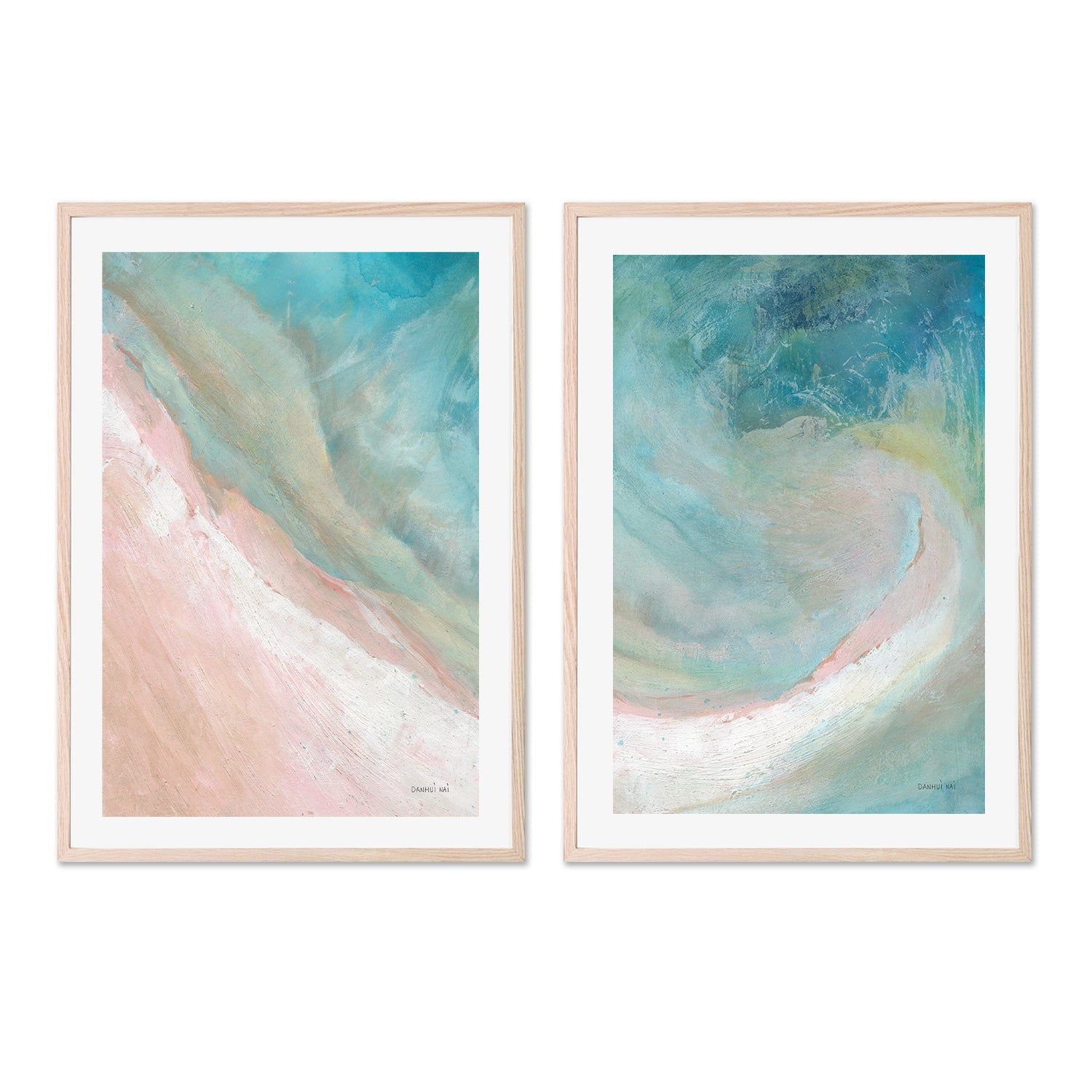 wall-art-print-canvas-poster-framed-Pastel Landscape, Style A & B, Set Of 2 , By Danhui Nai-GIOIA-WALL-ART