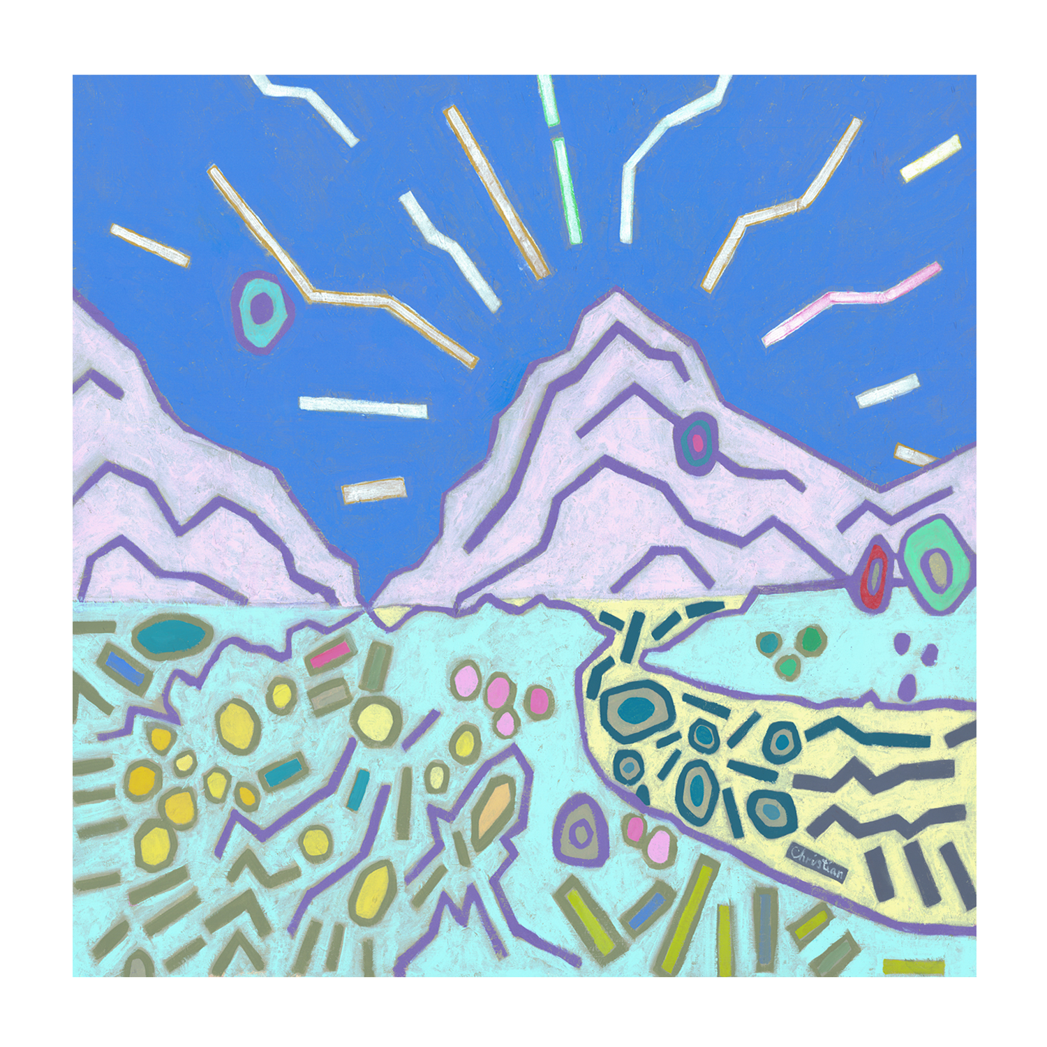 wall-art-print-canvas-poster-framed-Pastel Mountain , By Christian Quirino-1