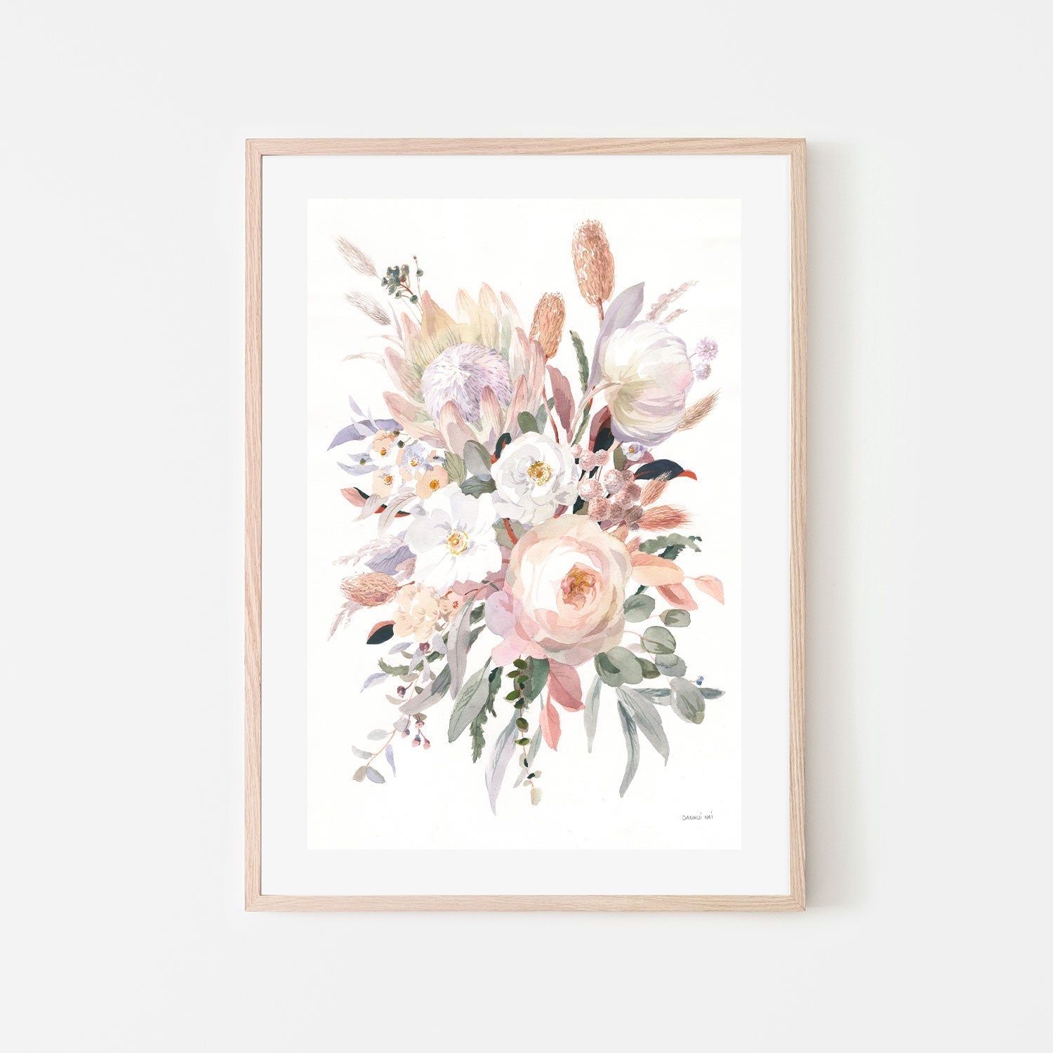 wall-art-print-canvas-poster-framed-Pastel Native Flowers , By Danhui Nai-GIOIA-WALL-ART
