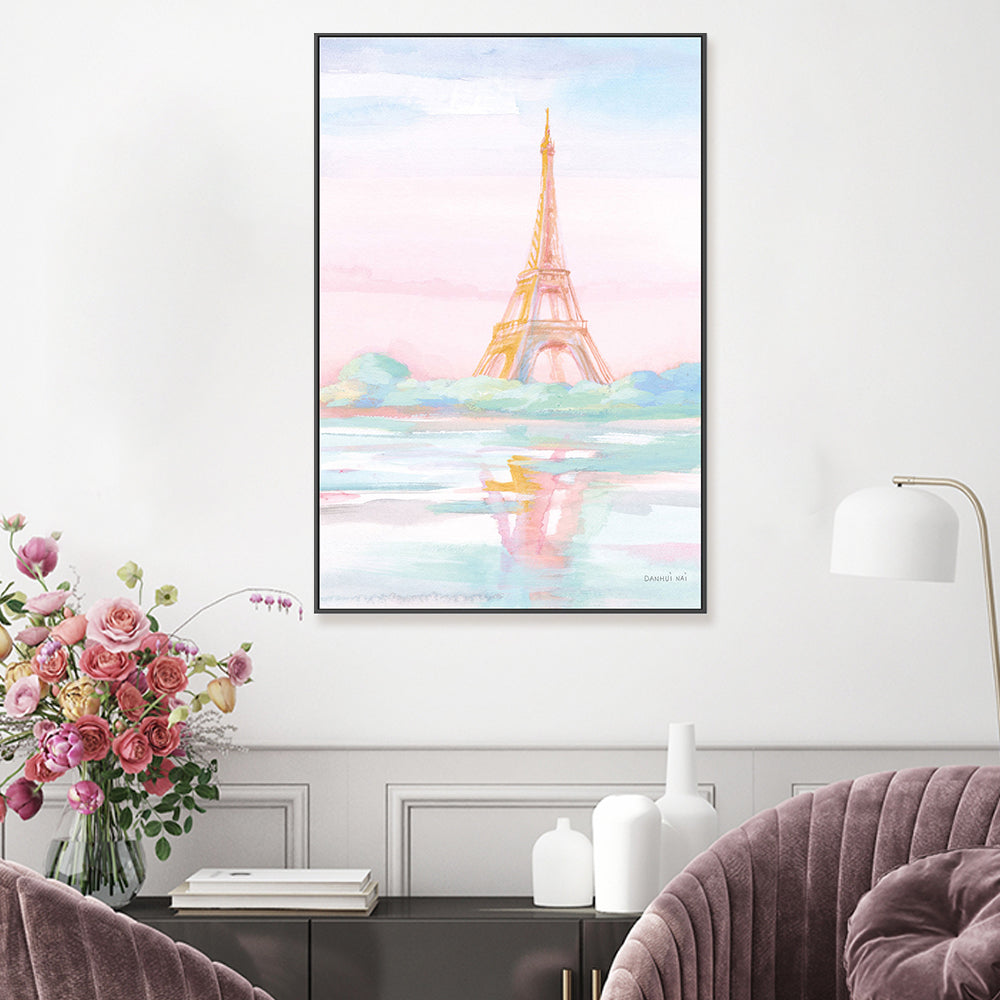 wall-art-print-canvas-poster-framed-Pastel Paris, Style B-by-Danhui Nai-Gioia Wall Art