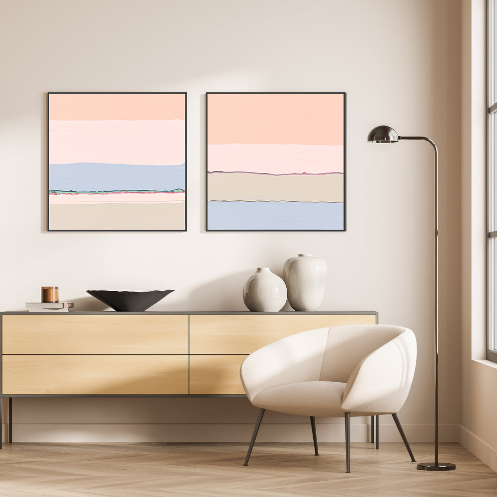 wall-art-print-canvas-poster-framed-Pastel Sunset, Style A & B, Set Of 2 , By Belinda Stone-GIOIA-WALL-ART