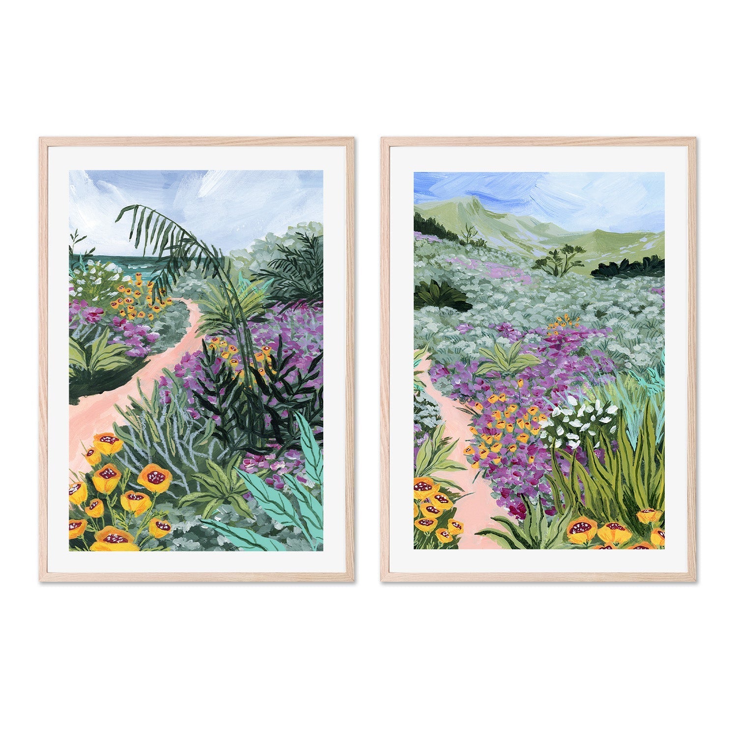 wall-art-print-canvas-poster-framed-Path to the Pacific, Set of 2-6