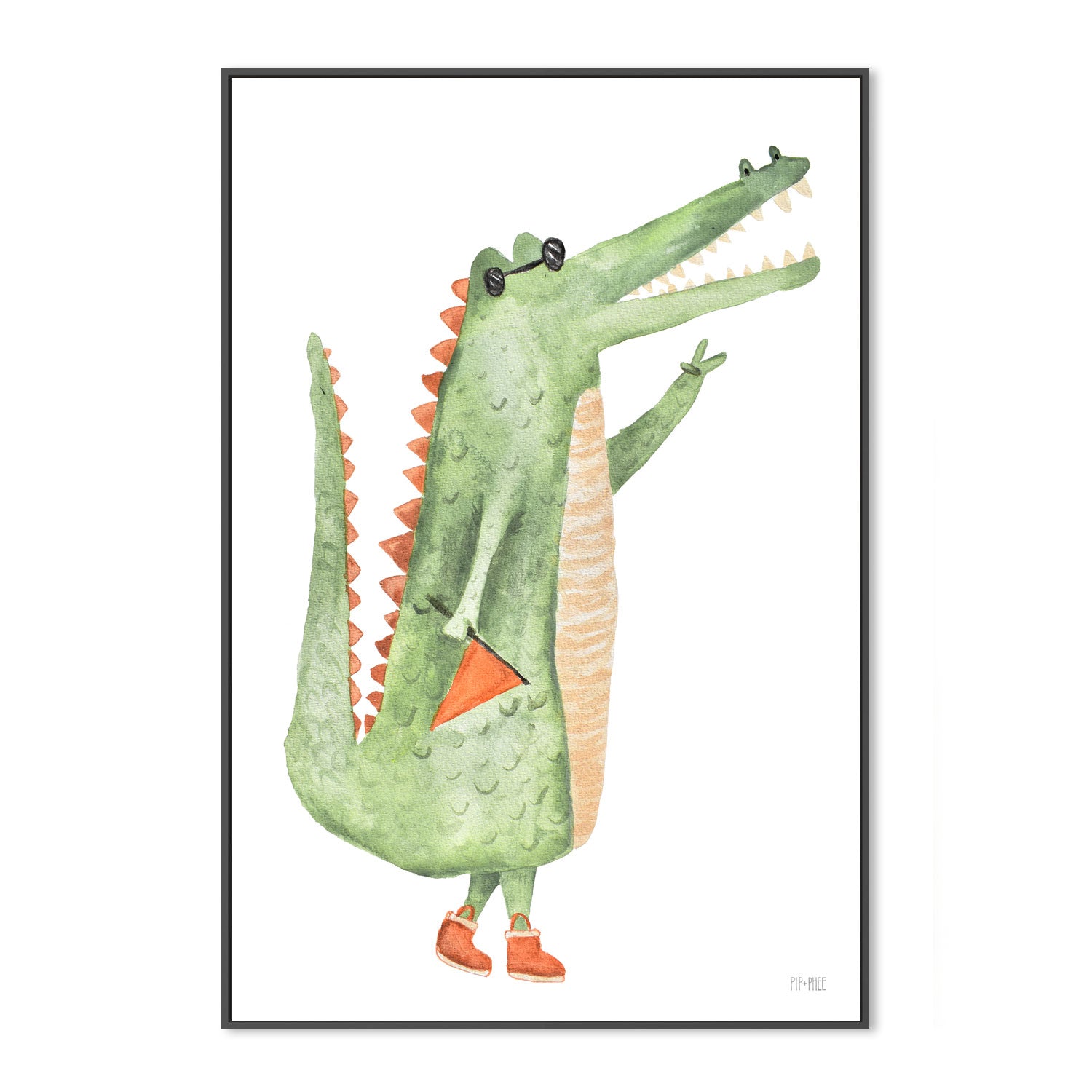 wall-art-print-canvas-poster-framed-Peace Dude Crocodile , By Pip and Phee-3