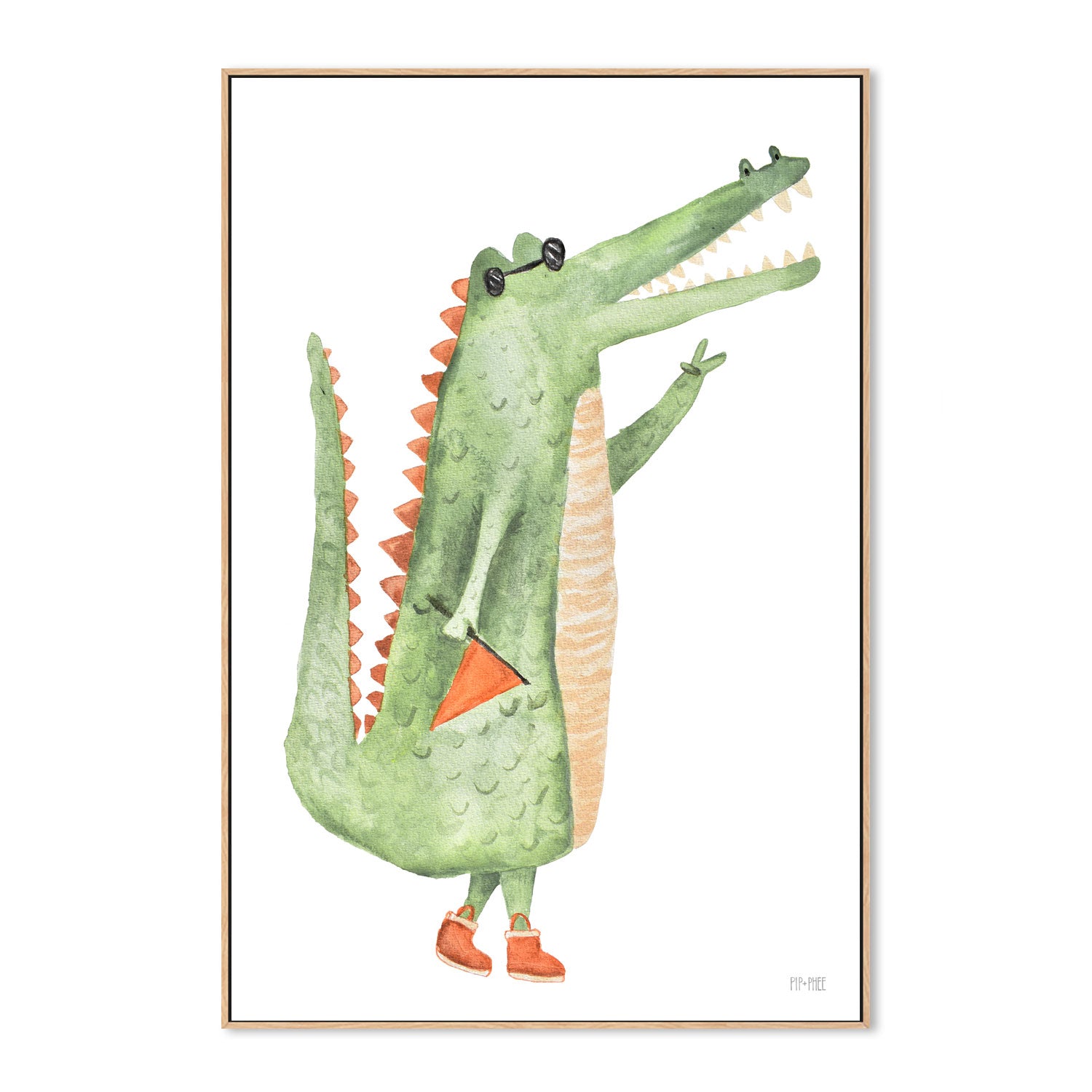 wall-art-print-canvas-poster-framed-Peace Dude Crocodile , By Pip and Phee-4