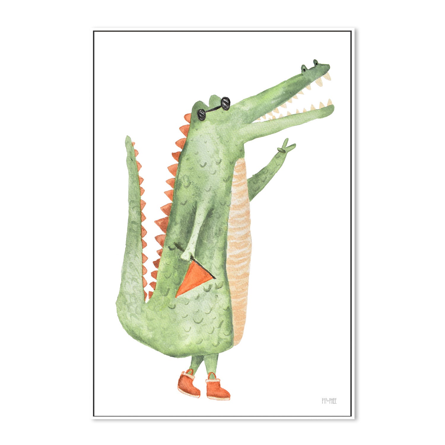 wall-art-print-canvas-poster-framed-Peace Dude Crocodile , By Pip and Phee-5