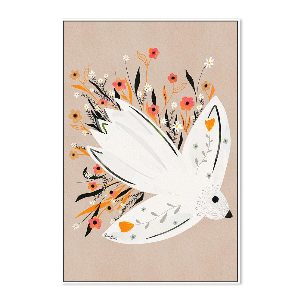 wall-art-print-canvas-poster-framed-Peaceful Floral Dove-5