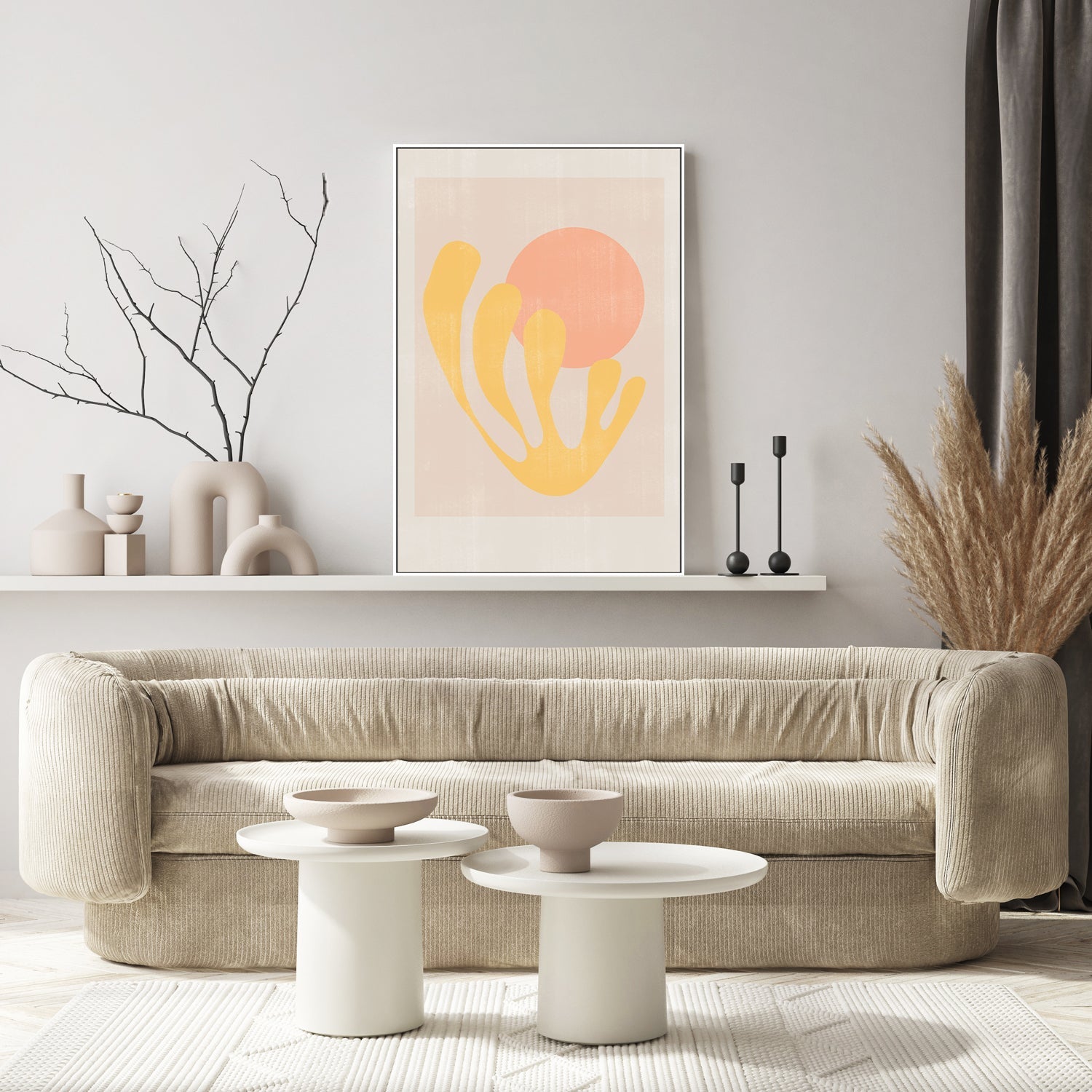wall-art-print-canvas-poster-framed-Peach and Yellow Summer-GIOIA-WALL-ART