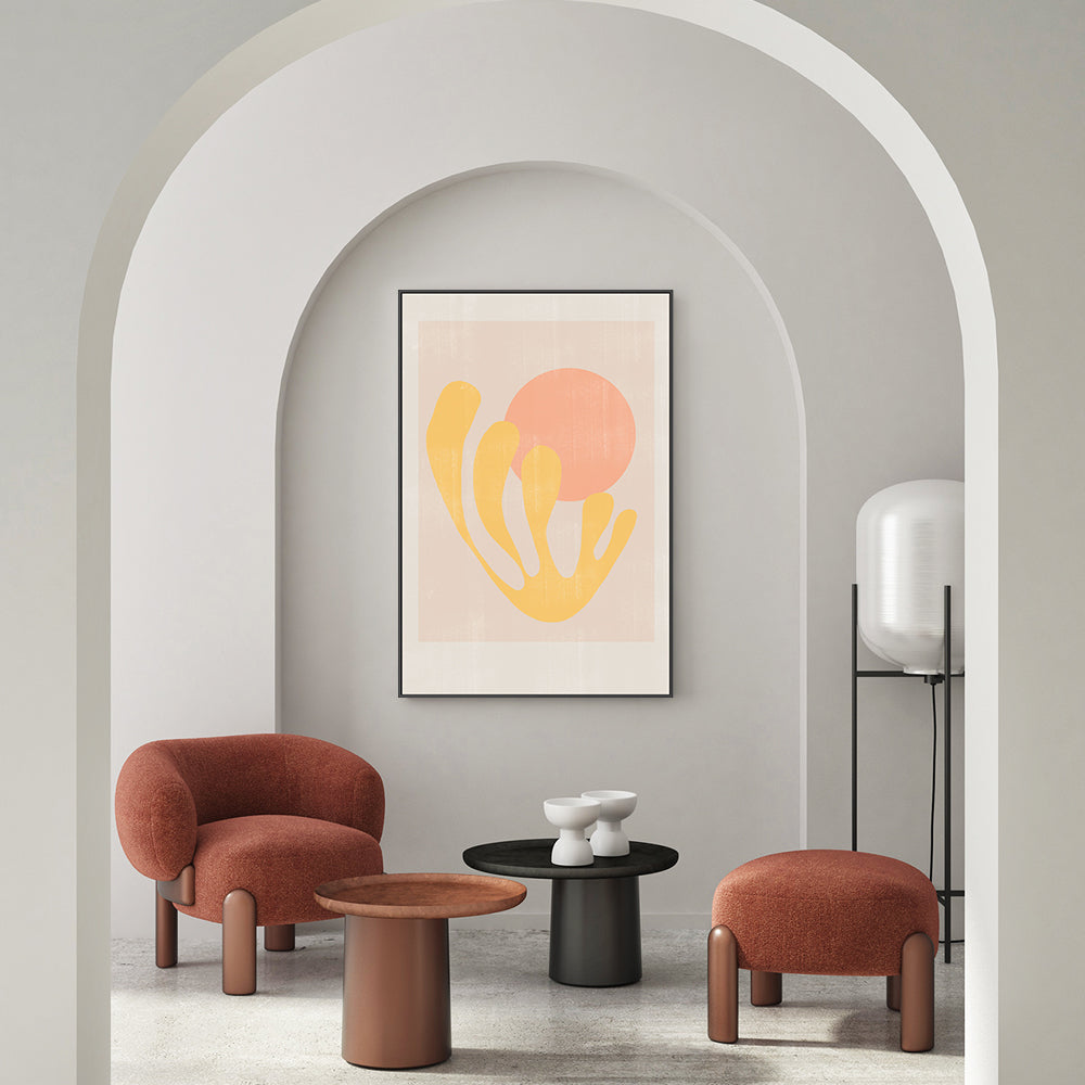 wall-art-print-canvas-poster-framed-Peach and Yellow Summer-GIOIA-WALL-ART