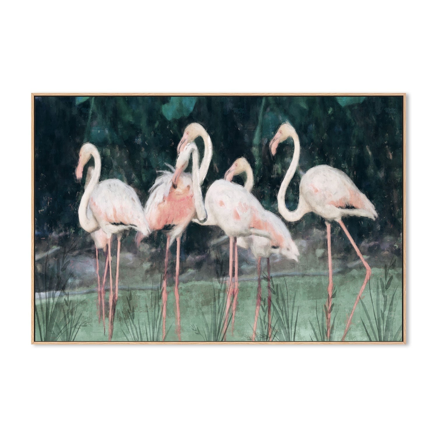 wall-art-print-canvas-poster-framed-Peach Flamingo, Style C , By Nina Blue-4