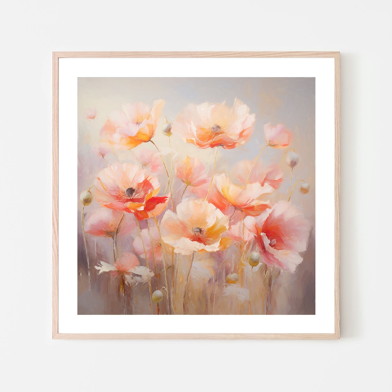 wall-art-print-canvas-poster-framed-Peach Fuzz Poppies , Style B, By Accent Art Studio , By Accent Art Studio-6