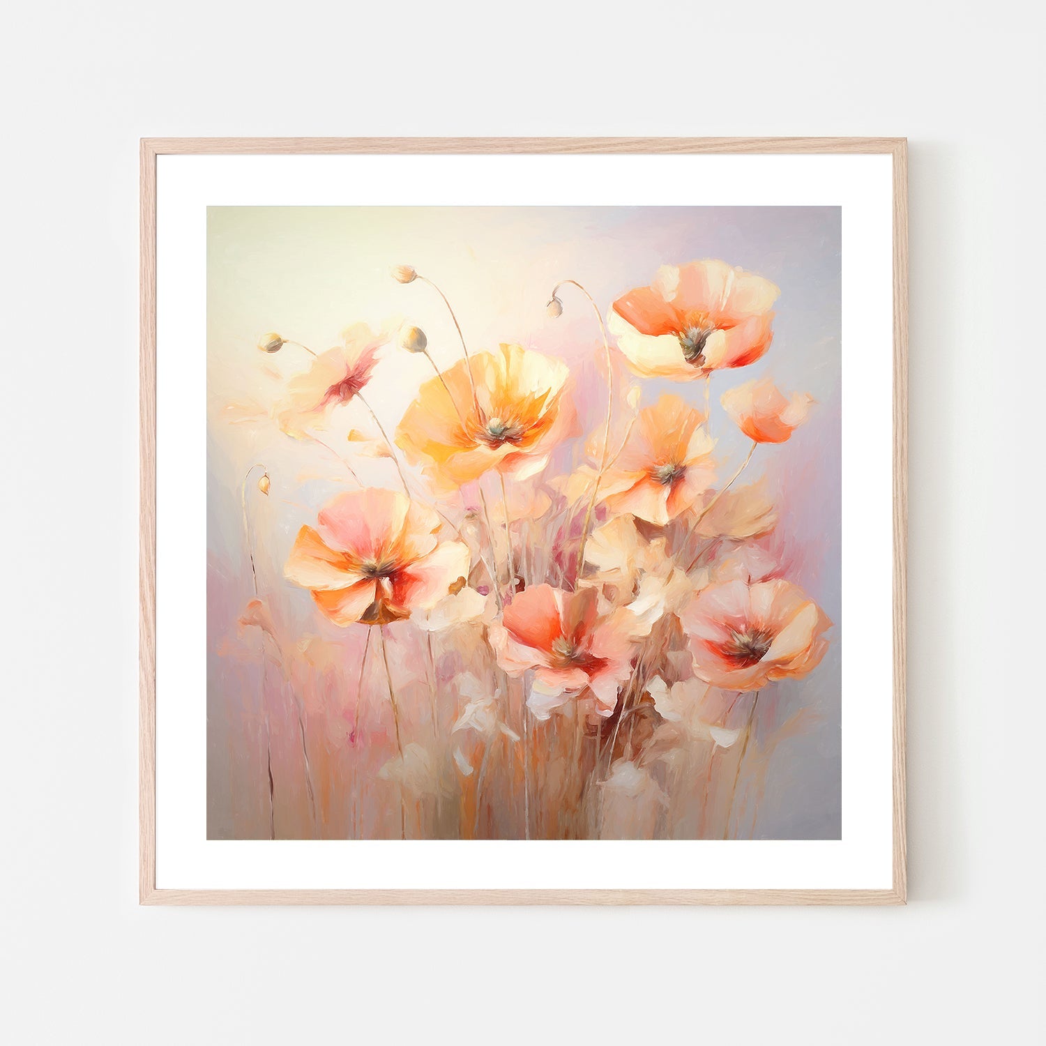 wall-art-print-canvas-poster-framed-Peach Fuzz Poppies , Style D, By Accent Art Studio , By Accent Art Studio-6