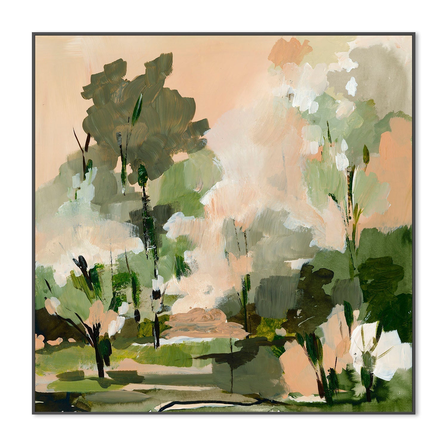 wall-art-print-canvas-poster-framed-Peach Green Forest , By Amelia Aveline-3