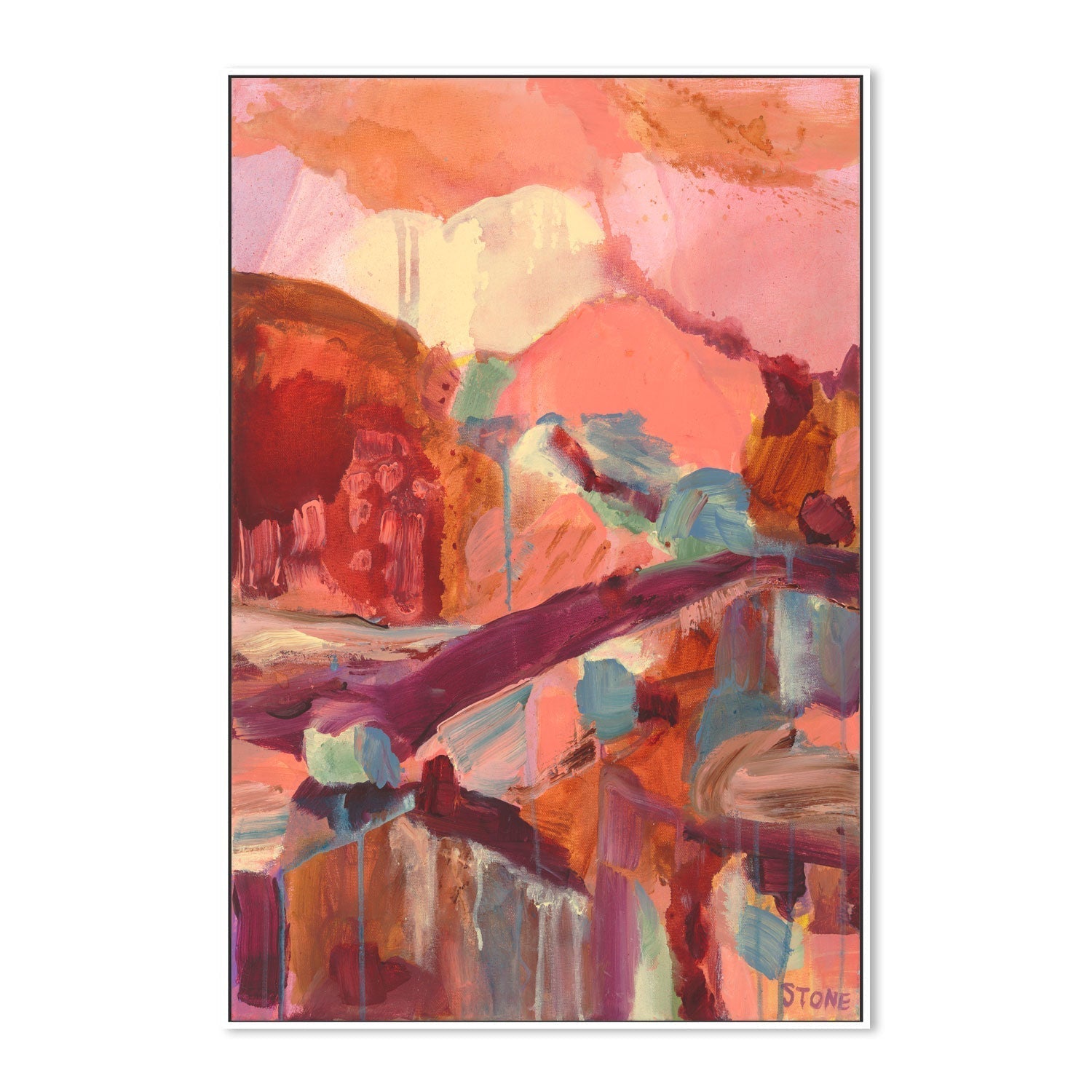 wall-art-print-canvas-poster-framed-Peach Plum Reverie , By Belinda Stone-GIOIA-WALL-ART