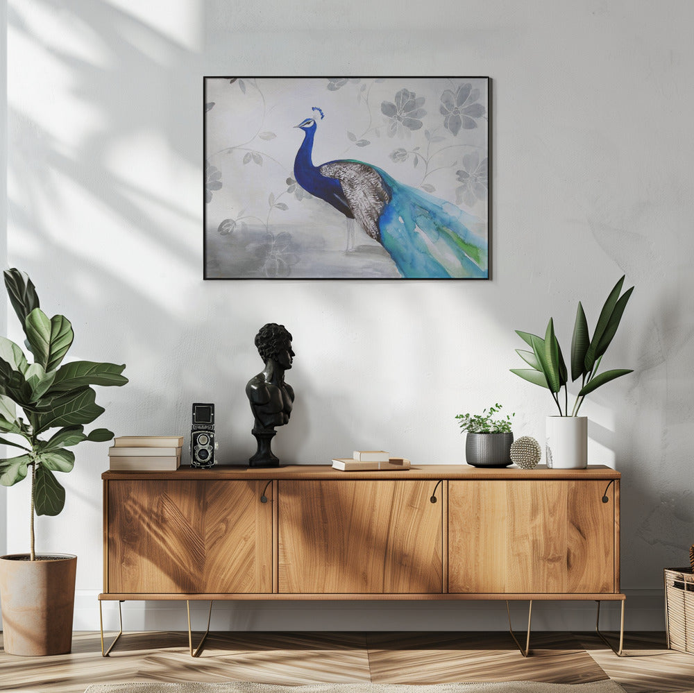 wall-art-print-canvas-poster-framed-Peacock Fable Cool , By Christine Lindstrom-2