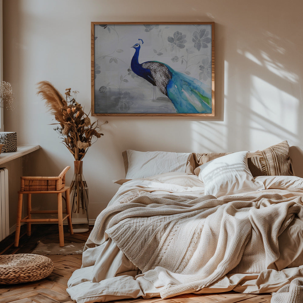 wall-art-print-canvas-poster-framed-Peacock Fable Cool , By Christine Lindstrom-6