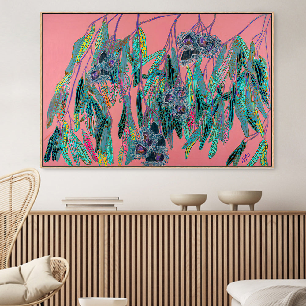 wall-art-print-canvas-poster-framed-Peacock Flowers , By Tracy Robinson-2