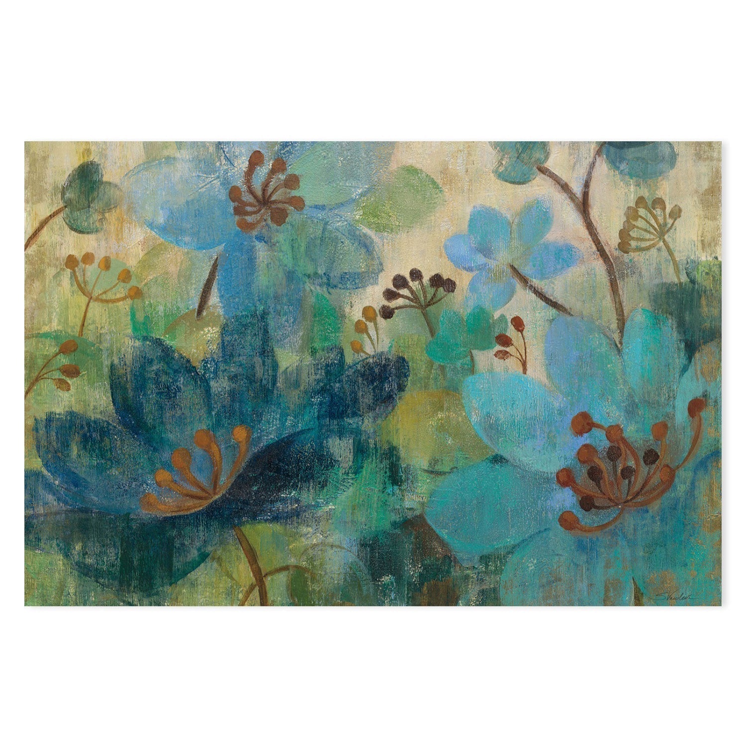 wall-art-print-canvas-poster-framed-Peacock Garden-by-Silvia Vassileva-Gioia Wall Art
