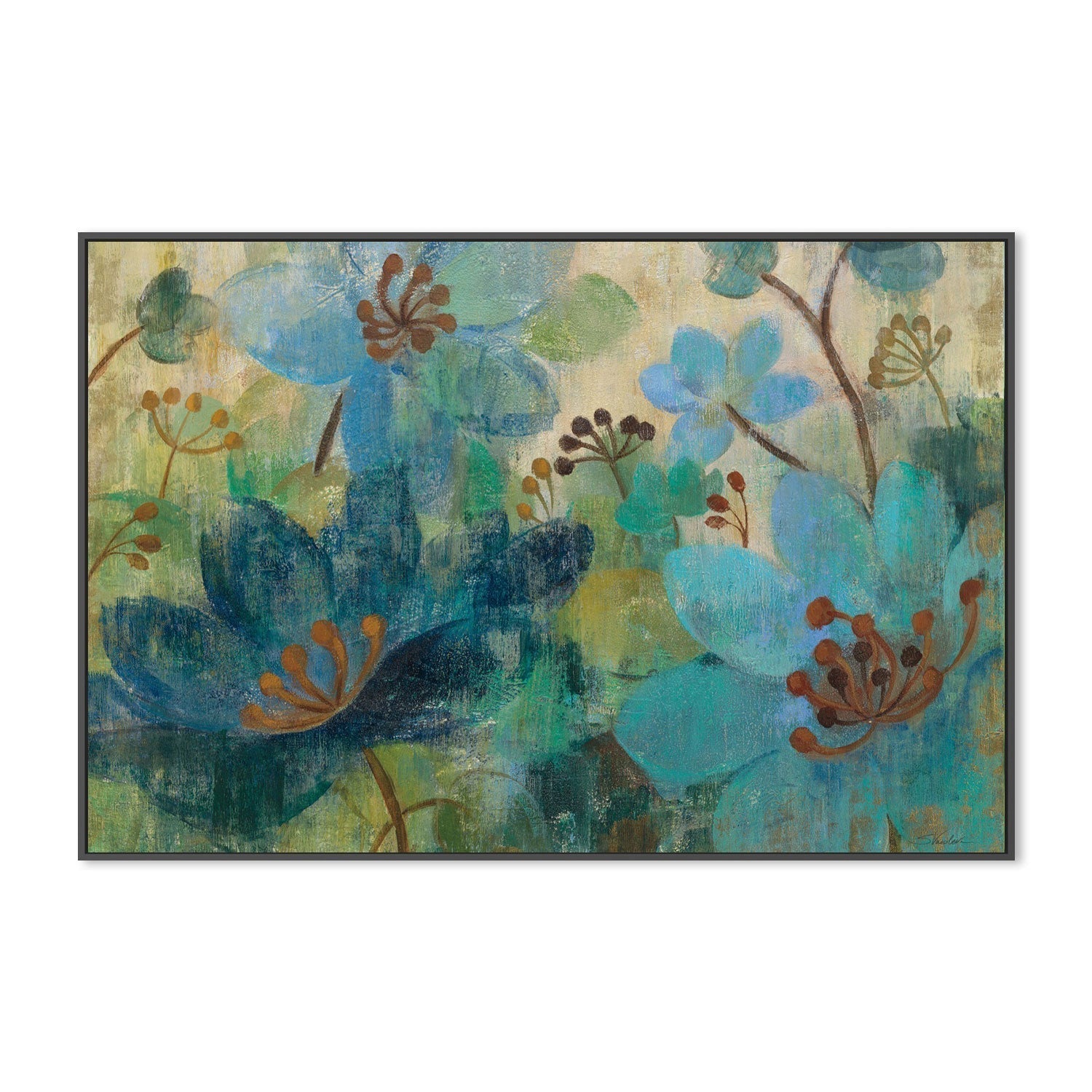 wall-art-print-canvas-poster-framed-Peacock Garden-by-Silvia Vassileva-Gioia Wall Art