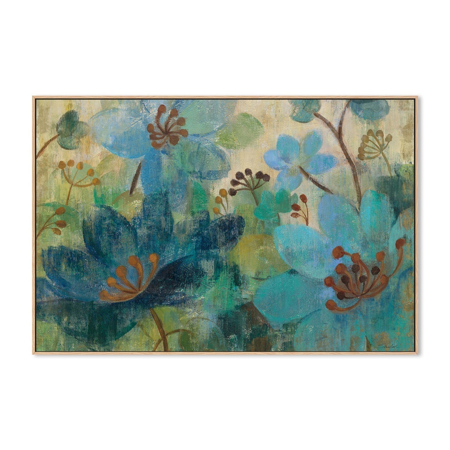 wall-art-print-canvas-poster-framed-Peacock Garden-by-Silvia Vassileva-Gioia Wall Art