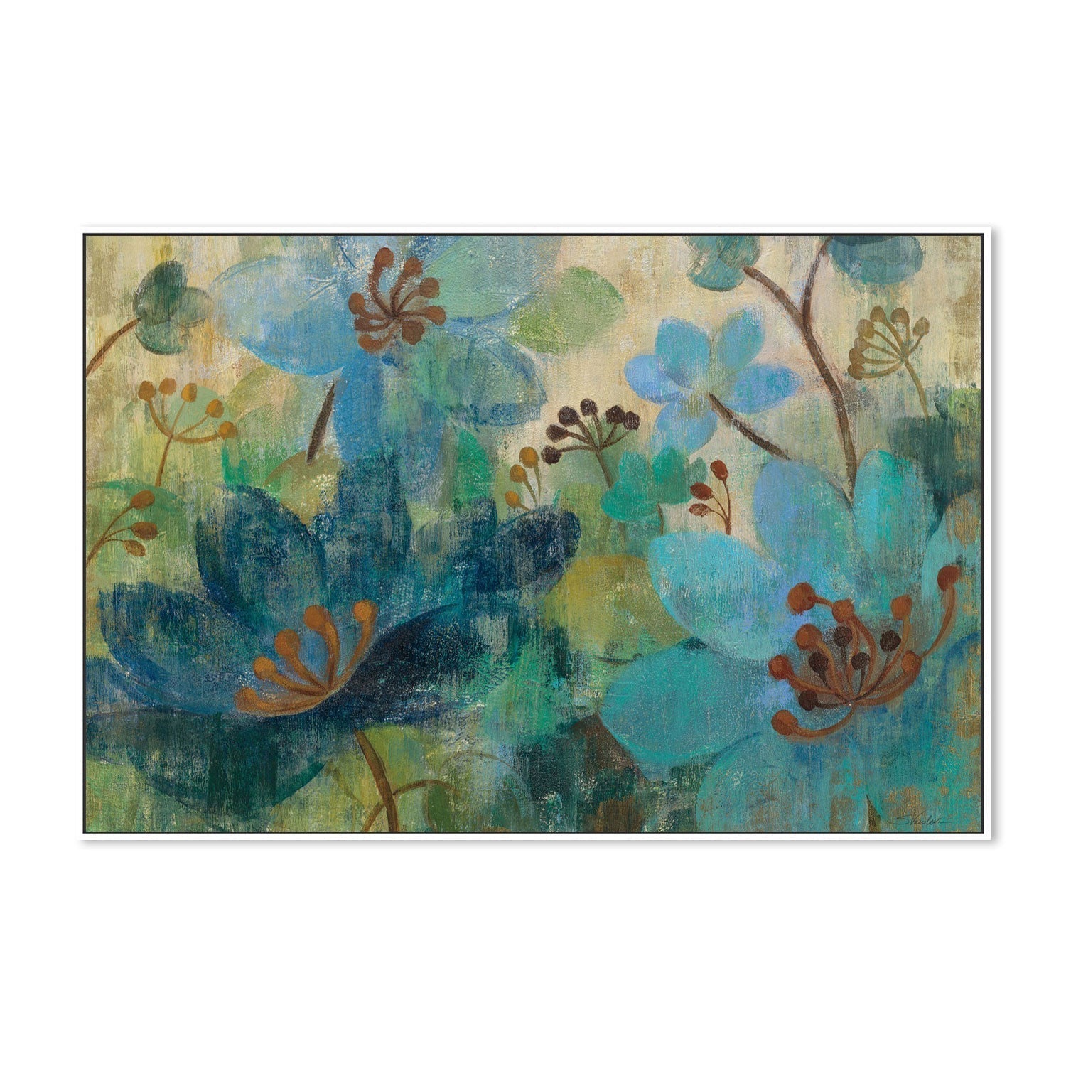 wall-art-print-canvas-poster-framed-Peacock Garden-by-Silvia Vassileva-Gioia Wall Art