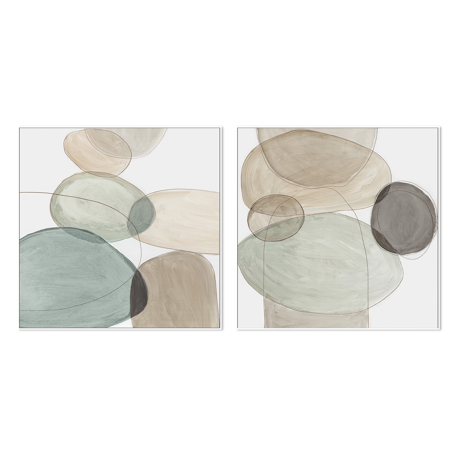 wall-art-print-canvas-poster-framed-Pebble Stones, Style A & B, Set Of 2 , By Tom Reeves-5