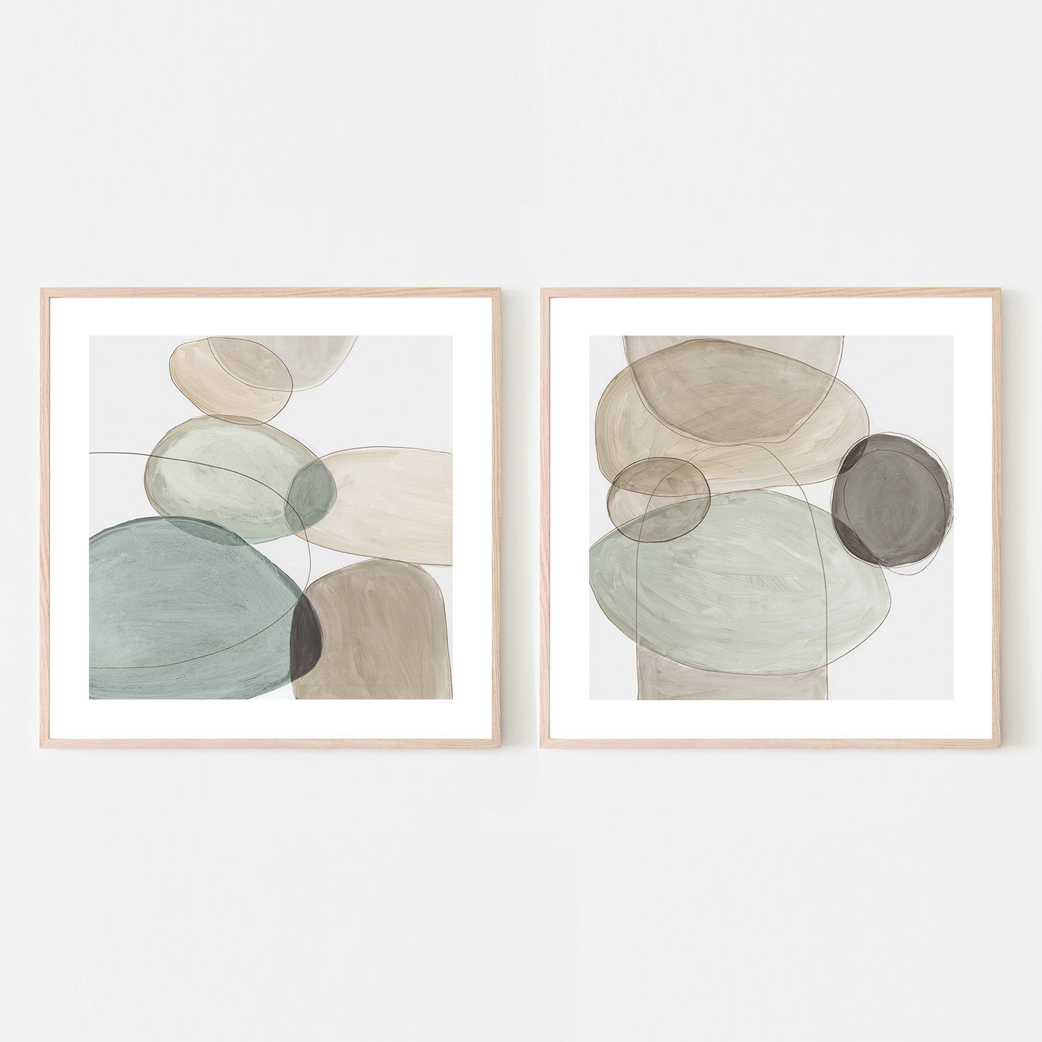 wall-art-print-canvas-poster-framed-Pebble Stones, Style A & B, Set Of 2 , By Tom Reeves-6